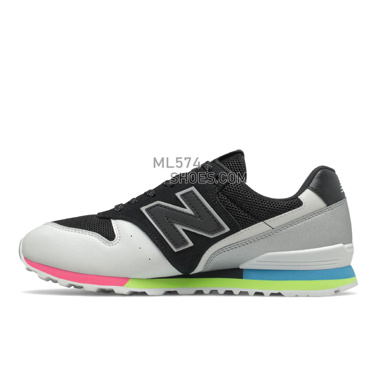 New Balance WL996v2 - Women's Classic Sneakers - Black with White - WL996PR2