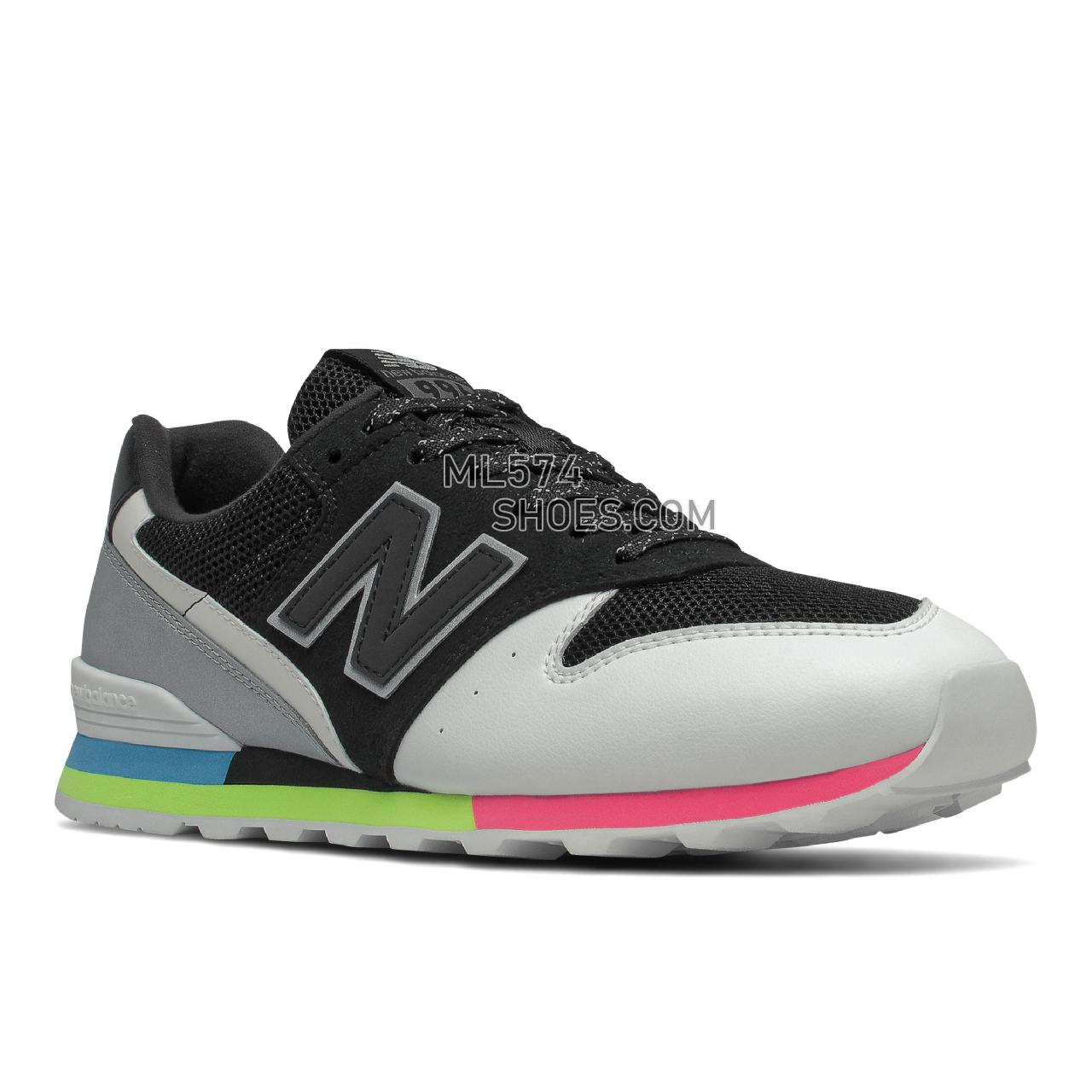 New Balance WL996v2 - Women's Classic Sneakers - Black with White - WL996PR2