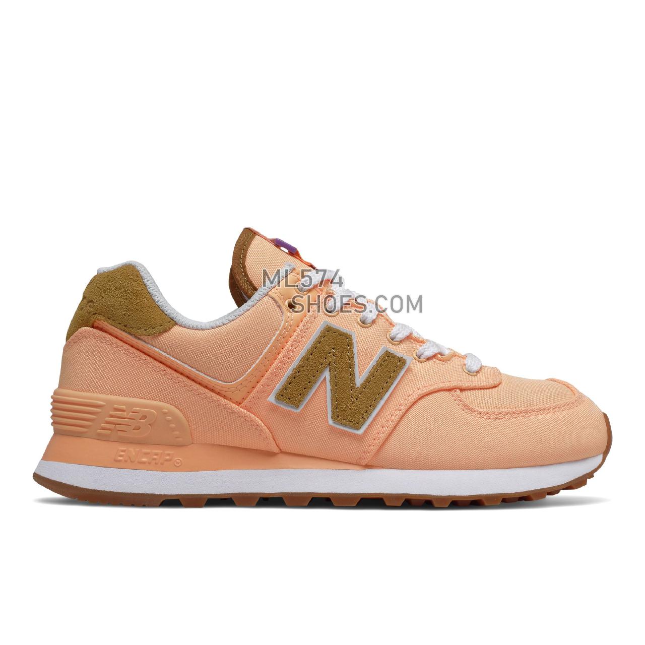 New Balance 574 - Women's Classic Sneakers - Light Mango with Workwear - WL574BK2