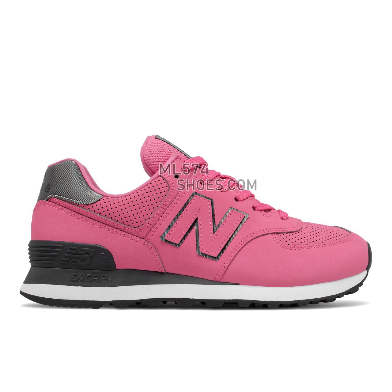 New Balance 574 - Women's Classic Sneakers - Sporty Pink with Black - WL574DT2