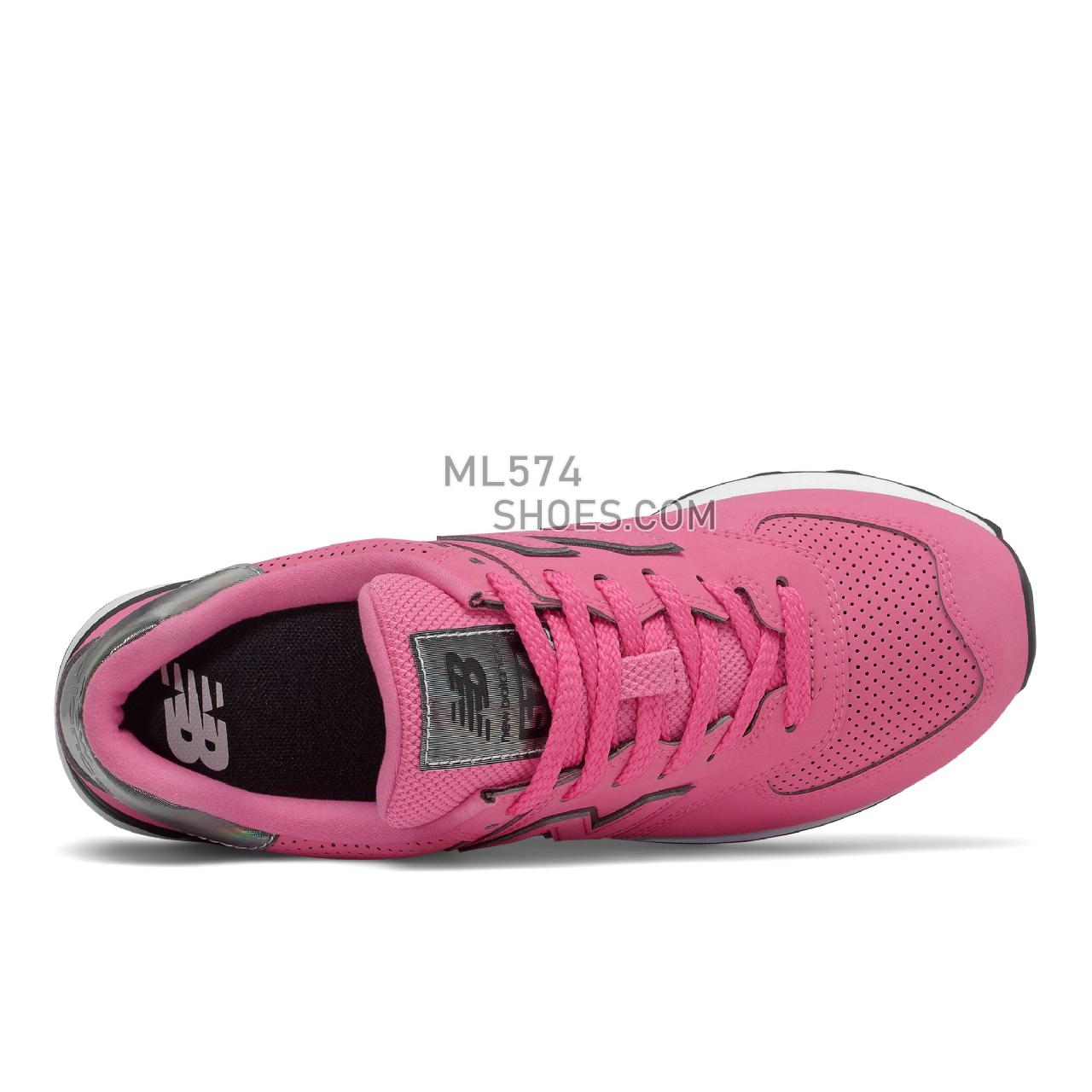 New Balance 574 - Women's Classic Sneakers - Sporty Pink with Black - WL574DT2
