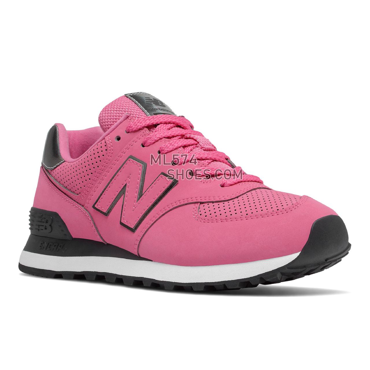 New Balance 574 - Women's Classic Sneakers - Sporty Pink with Black - WL574DT2