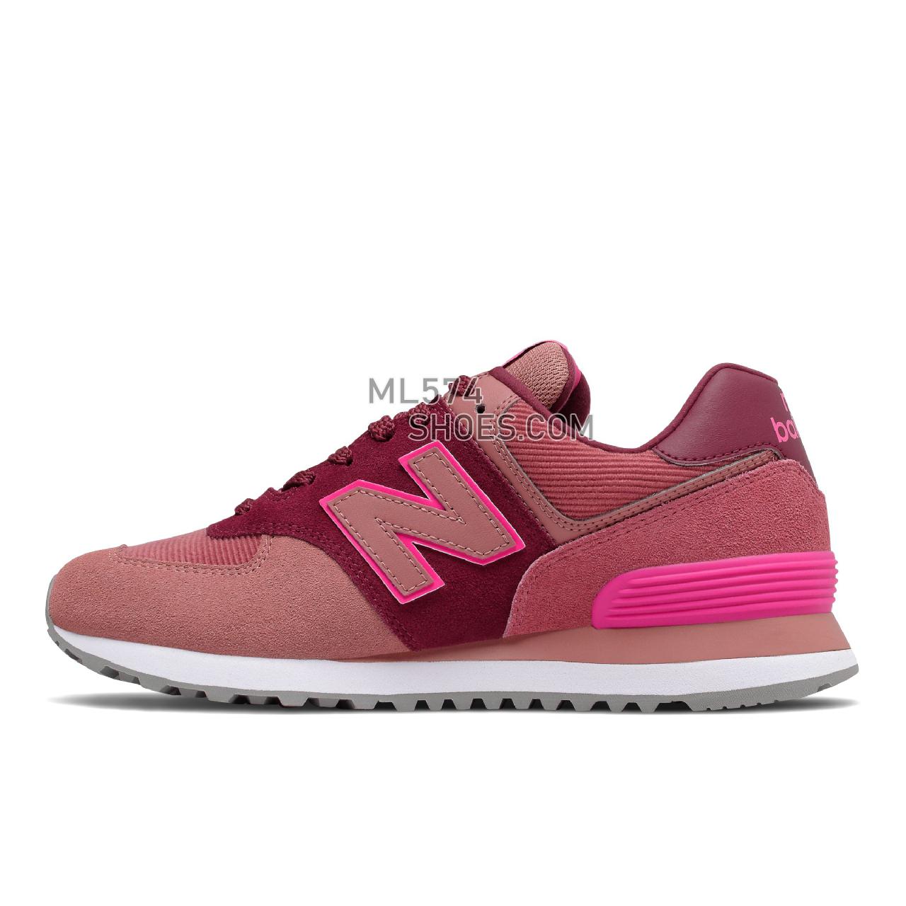 New Balance 574 - Women's Classic Sneakers - Garnet with Washed Henna - WL574WH2