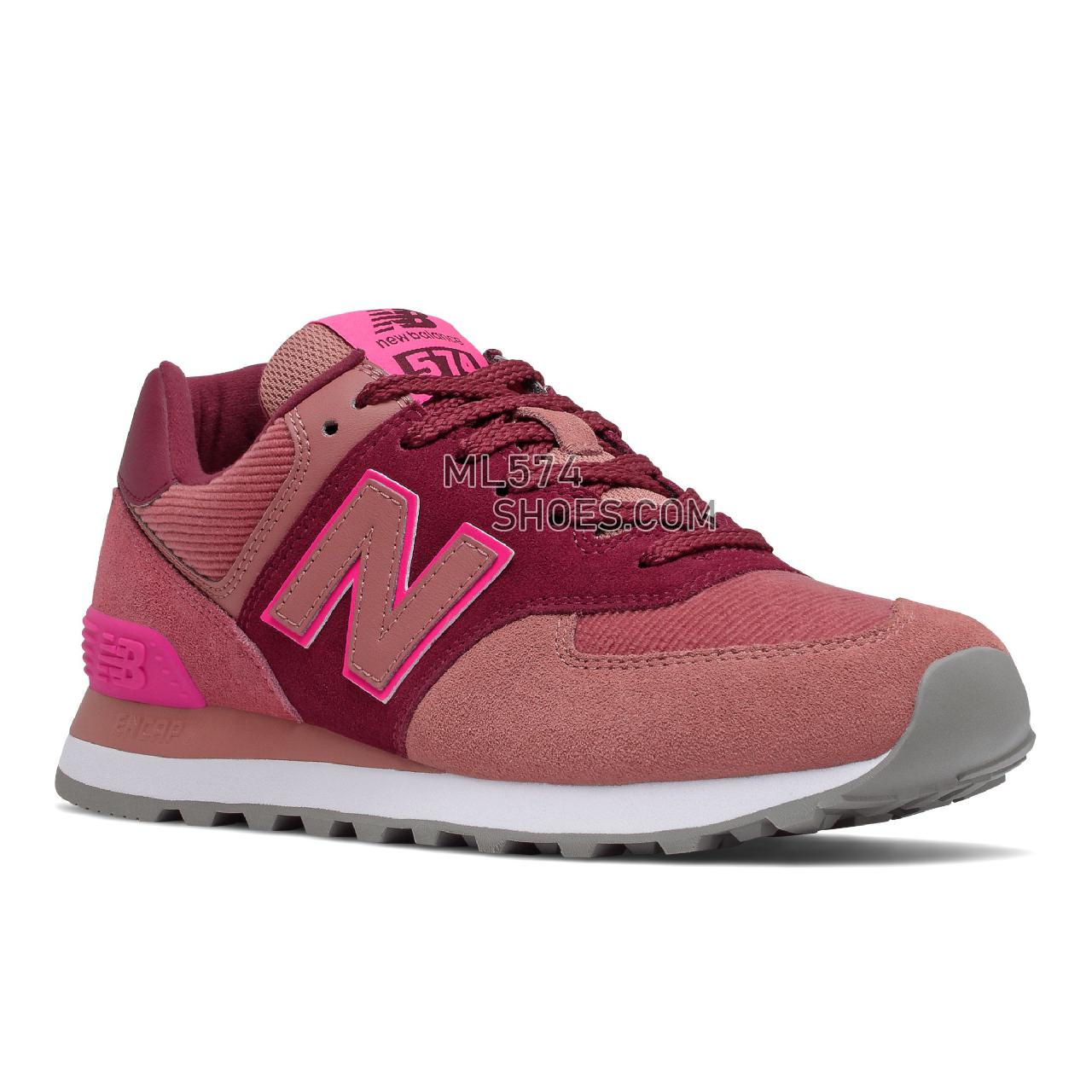 New Balance 574 - Women's Classic Sneakers - Garnet with Washed Henna - WL574WH2