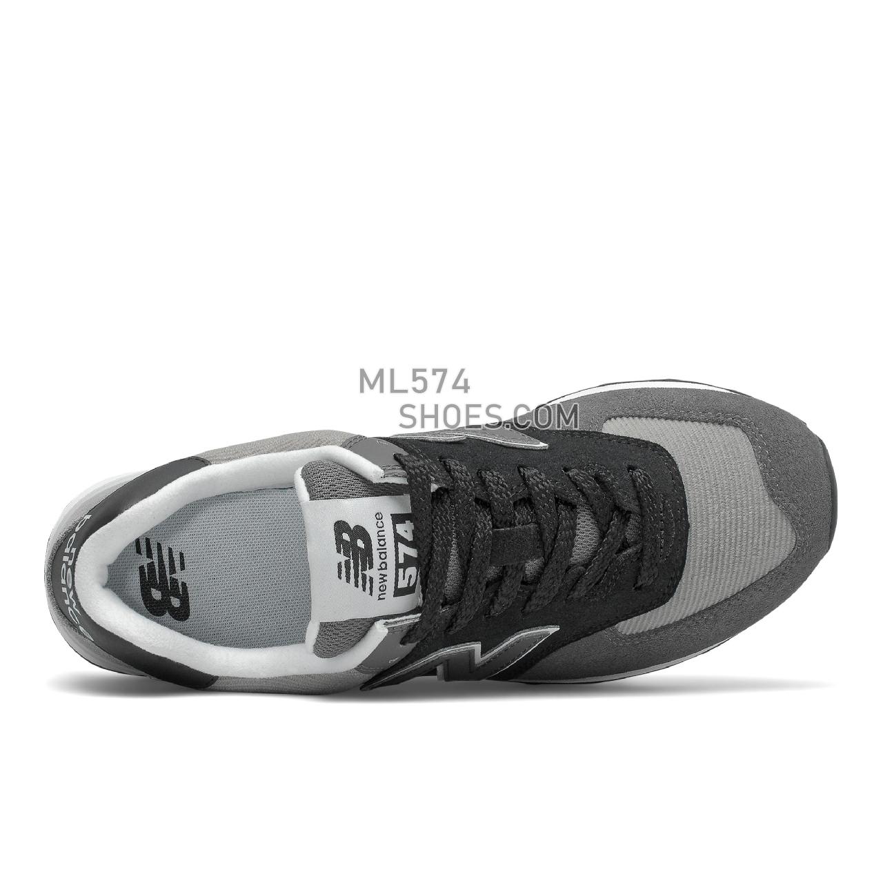 New Balance 574 - Women's Classic Sneakers - Black with Grey - WL574WU2