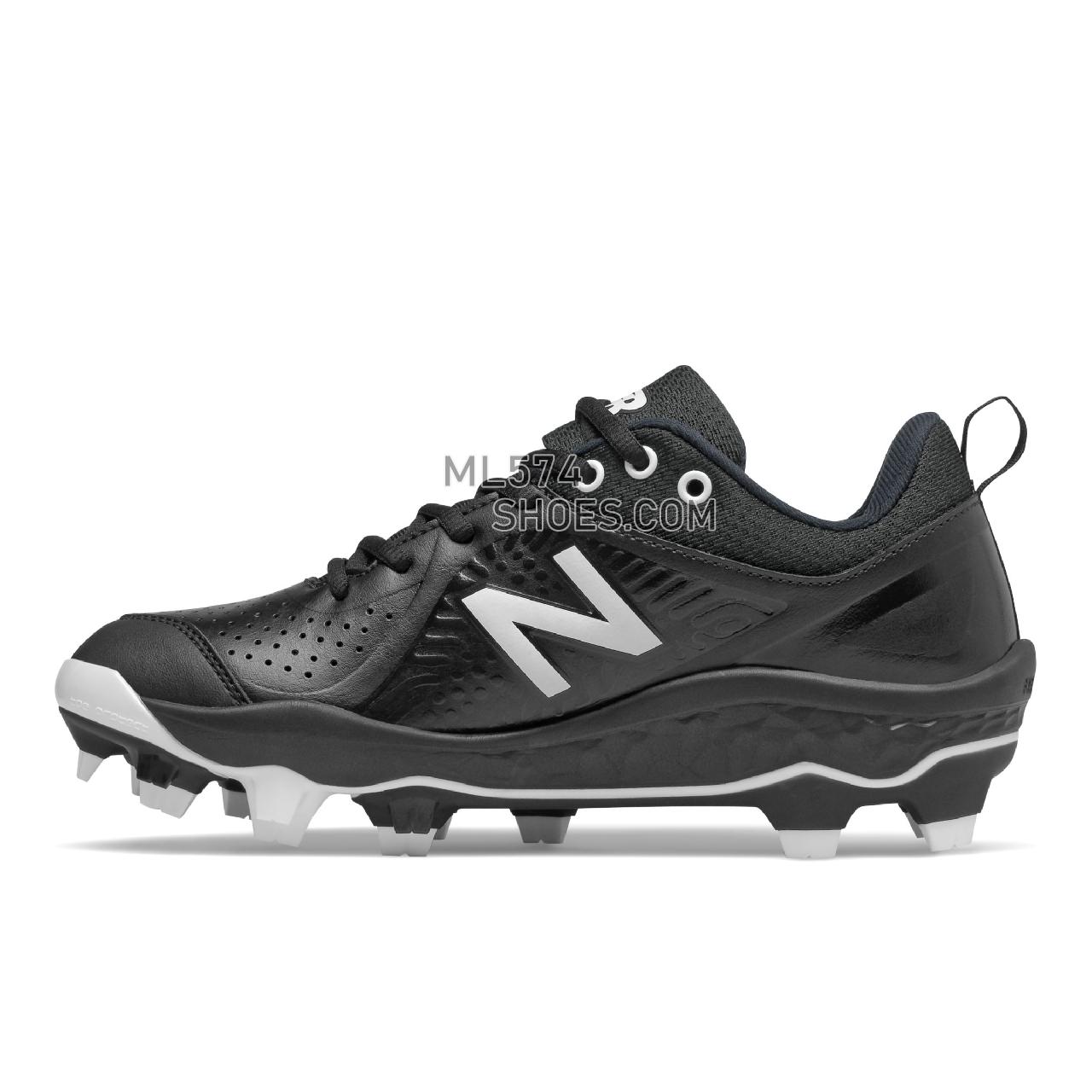 New Balance Fresh Foam Velo v2 Molded - Women's Softball - Black with White - SPVELOK2