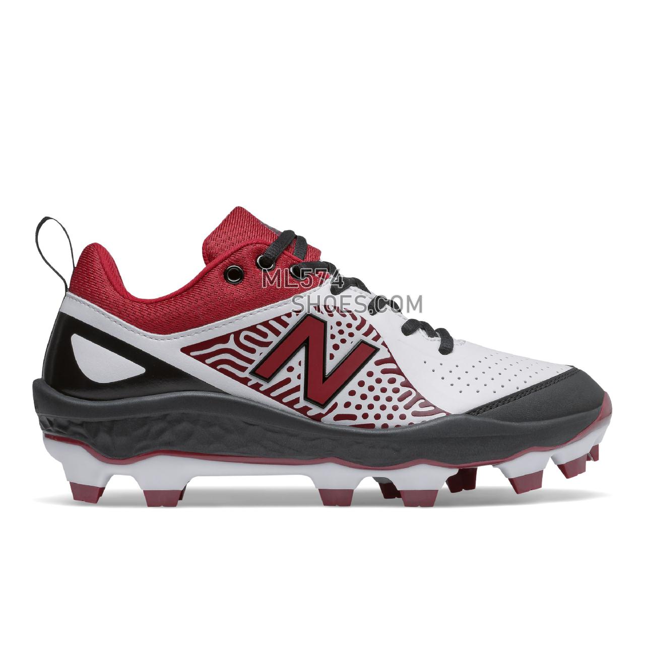 New Balance Fresh Foam Velo v2 Molded - Women's Softball - Black with Maroon and White - SPVELOM2