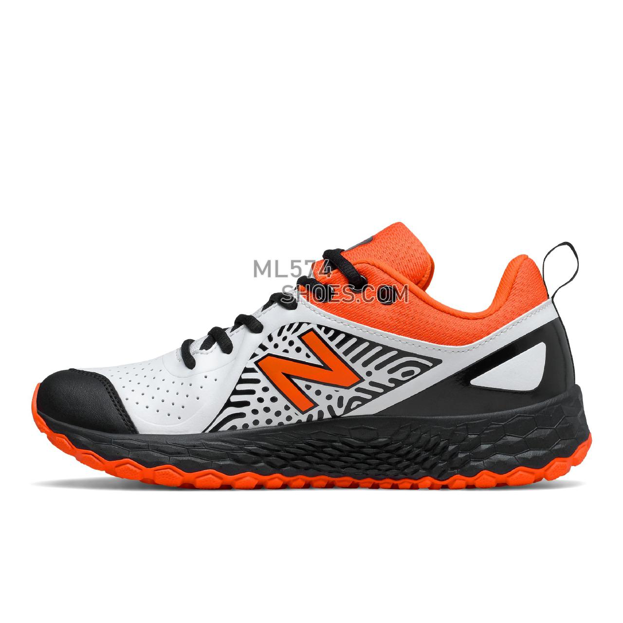 New Balance Fresh Foam Velo v2 Turf-Trainer - Women's Softball - Black with Orange and White - STVELOF2