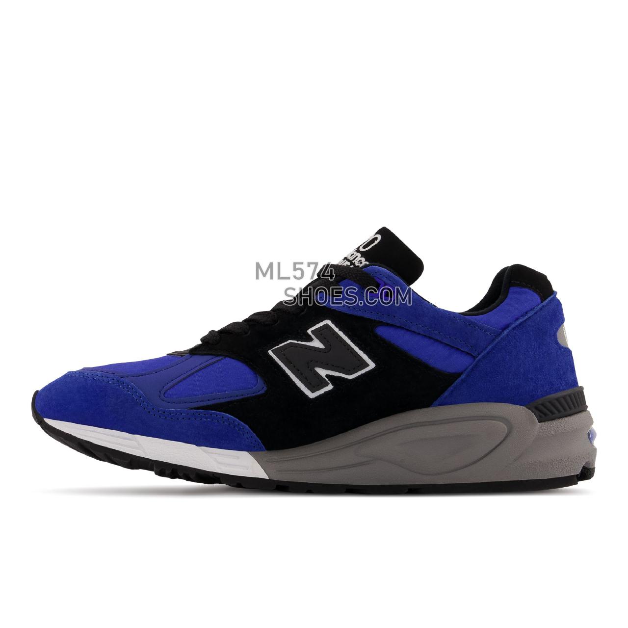 New Balance Made in USA 990v2 - Men's Made in USA And UK Sneakers - Blue with Black - M990PL2