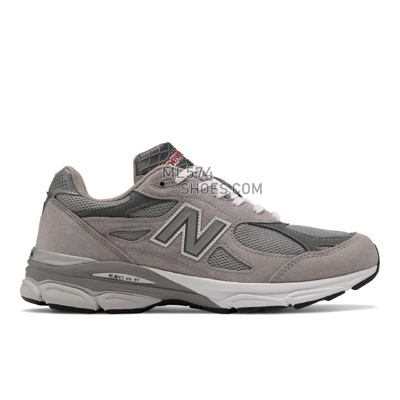 New Balance Made in USA 990v3 - Men's Made in USA And UK Sneakers - Grey with White - M990GY3