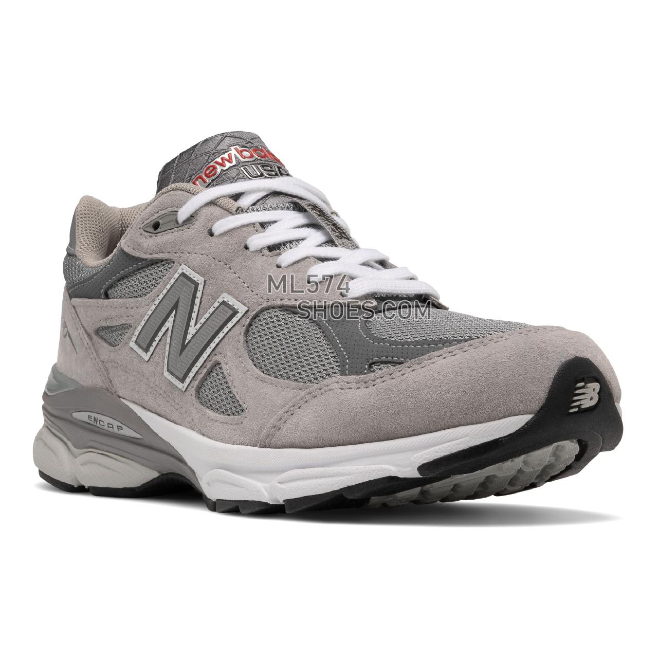 New Balance Made in USA 990v3 - Men's Made in USA And UK Sneakers - Grey with White - M990GY3