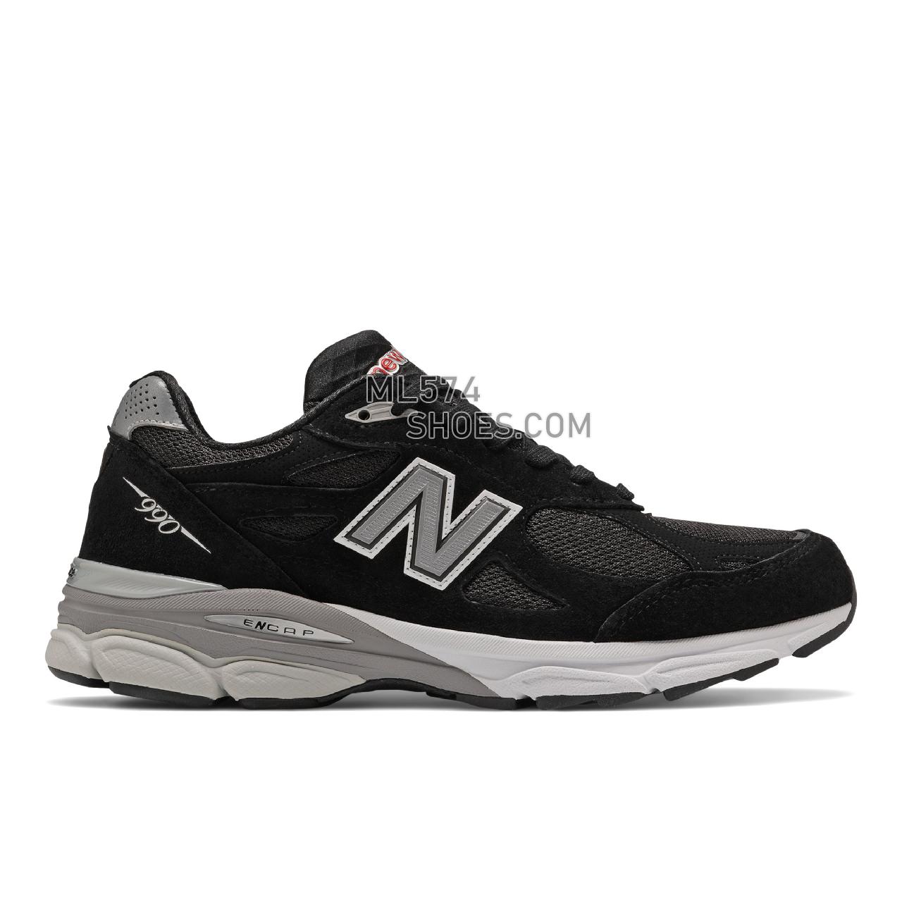 New Balance Made in USA 990v3 - Men's Made in USA And UK Sneakers - Black with White - M990BS3