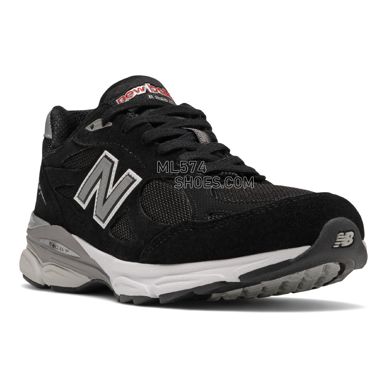 New Balance Made in USA 990v3 - Men's Made in USA And UK Sneakers - Black with White - M990BS3