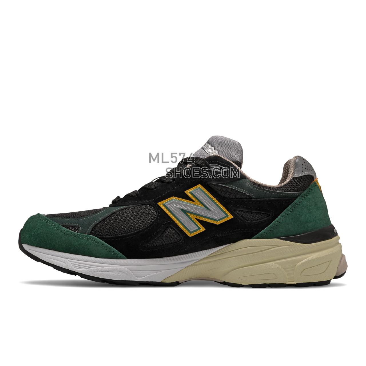 New Balance Made in USA 990v3 - Men's Made in USA And UK Sneakers - Black with Green - M990CP3