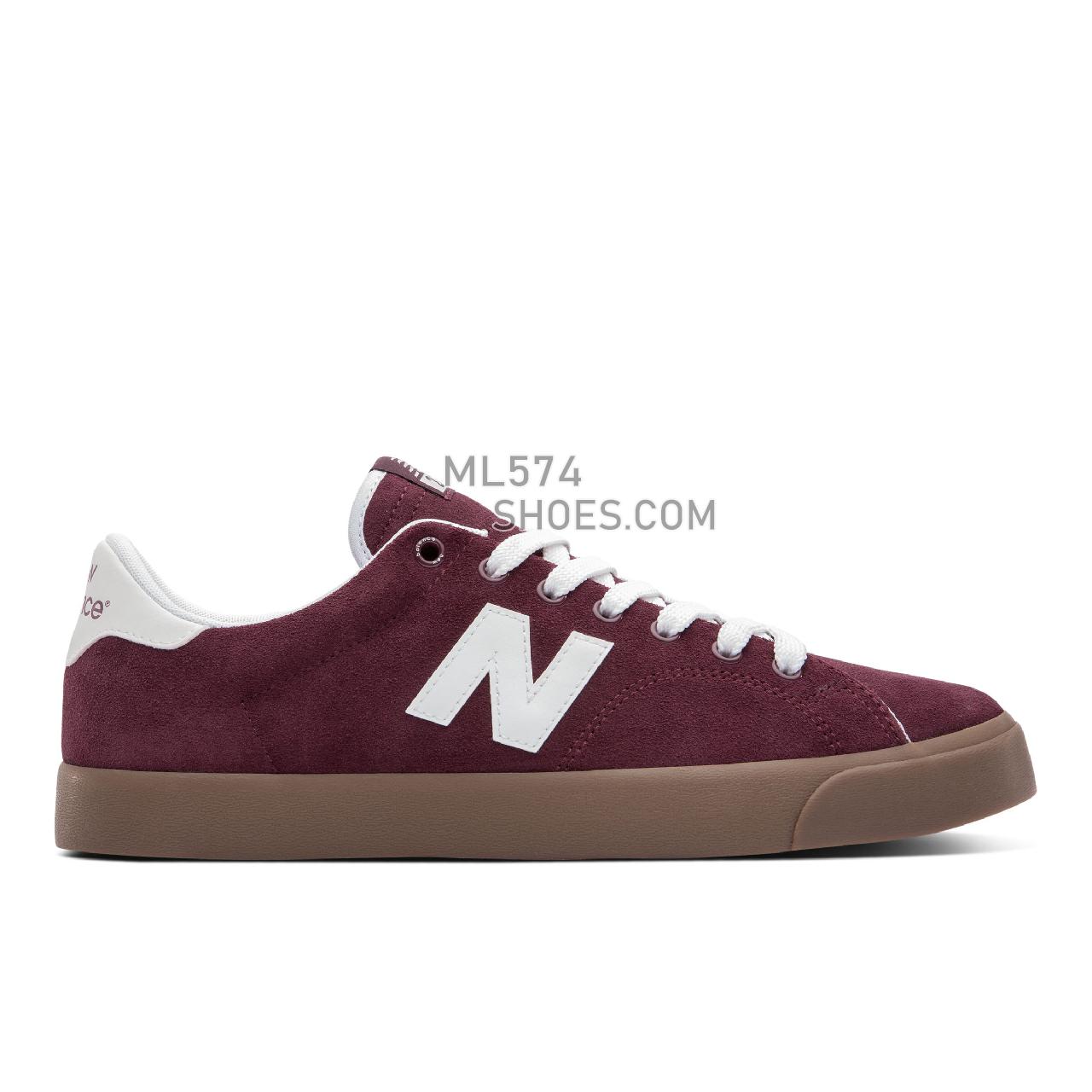 New Balance All Coasts AM210 - Unisex Men's Women's Court Classics - Burgundy with White - AM210BYG