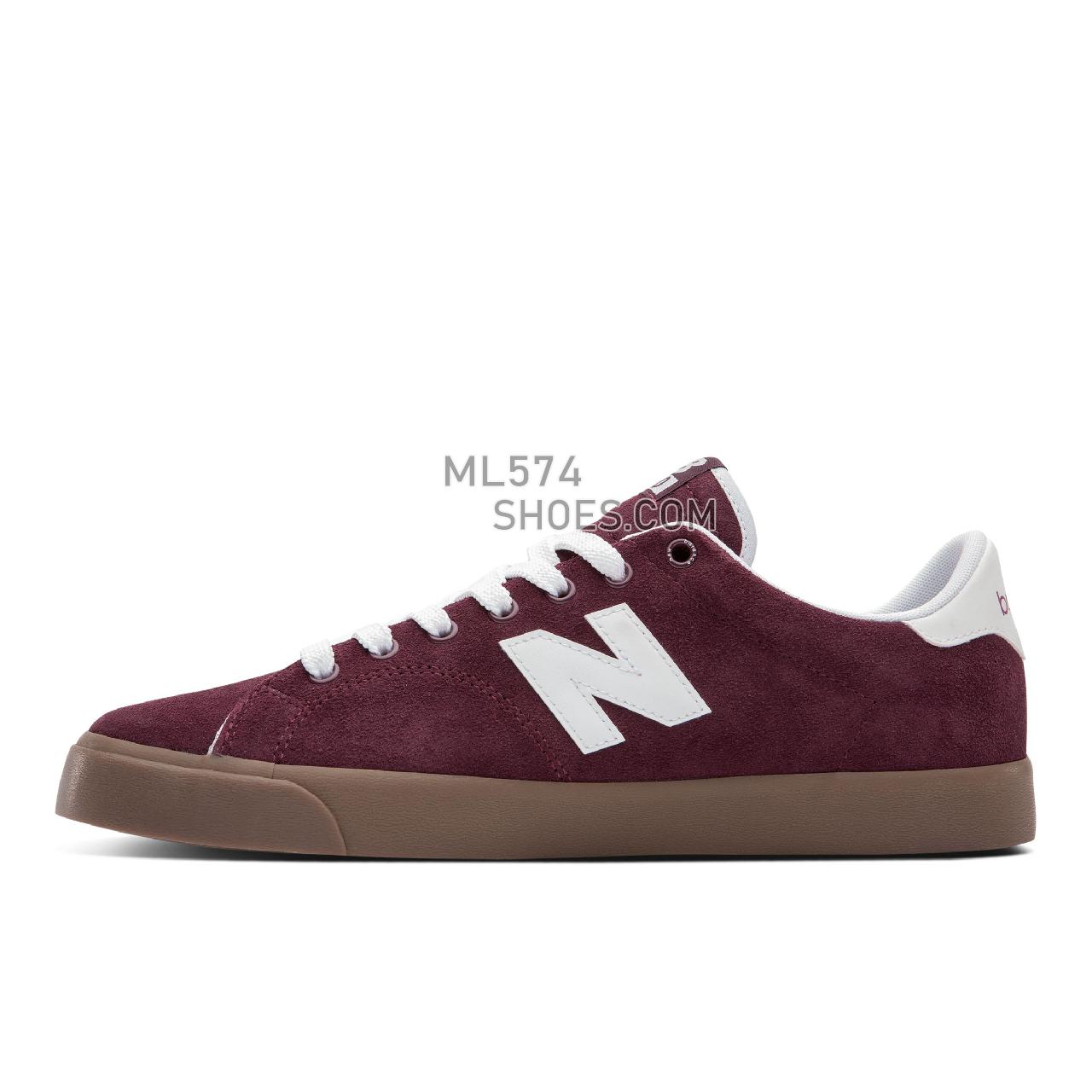 New Balance All Coasts AM210 - Unisex Men's Women's Court Classics - Burgundy with White - AM210BYG