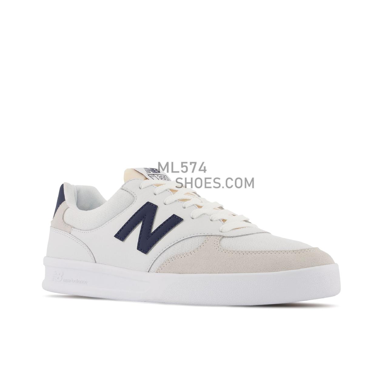 New Balance CT300V3 - Unisex Men's Women's Court Classics - White with Navy - CT300WY3