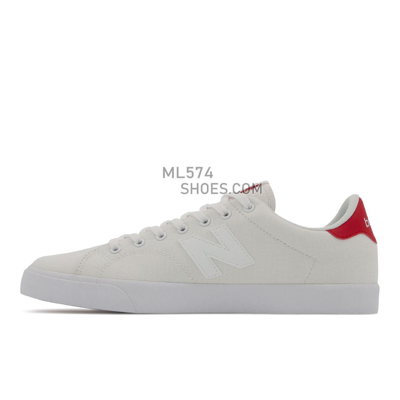 New Balance CT210 - Unisex Men's Women's Court Classics - White with Red - CT210WWR
