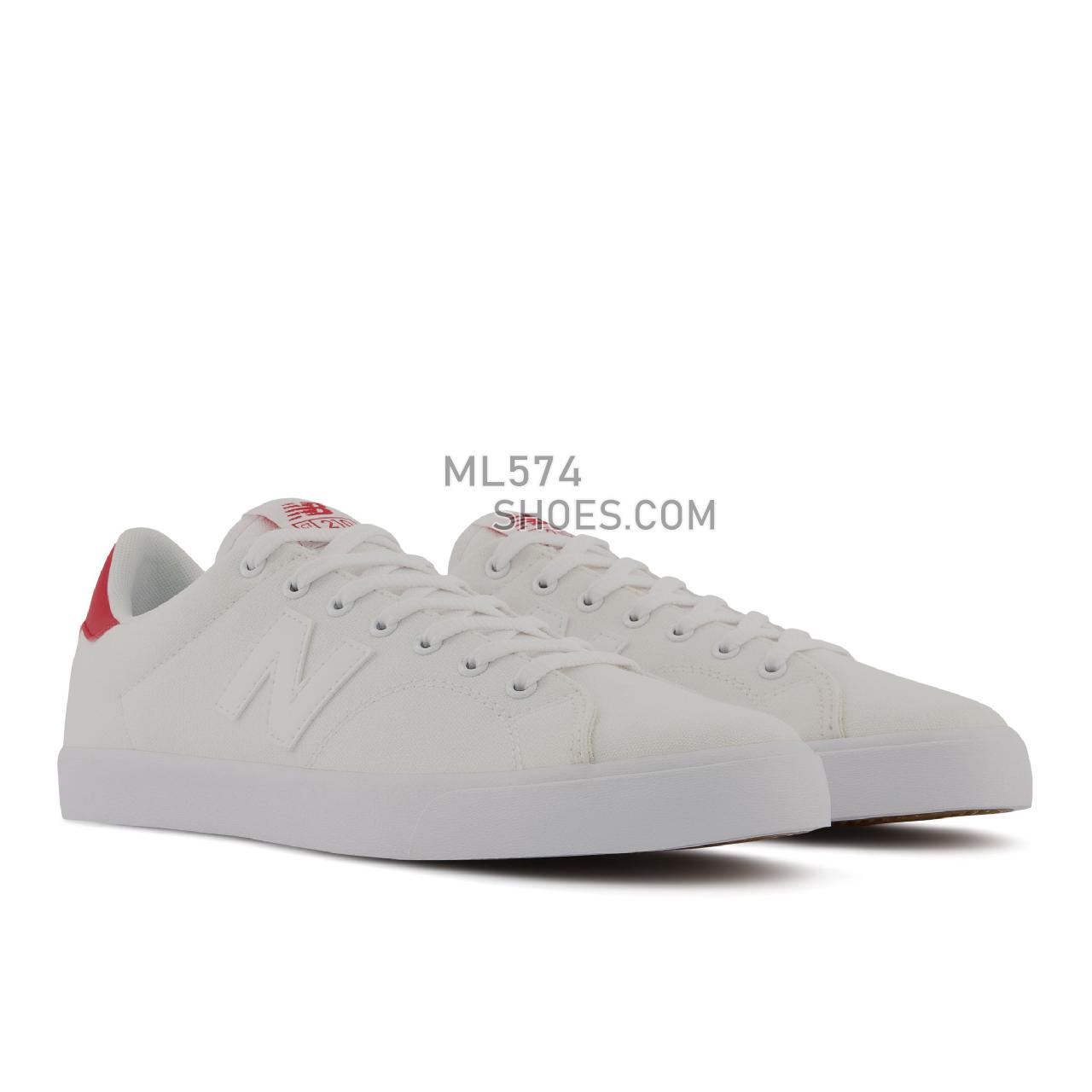 New Balance CT210 - Unisex Men's Women's Court Classics - White with Red - CT210WWR