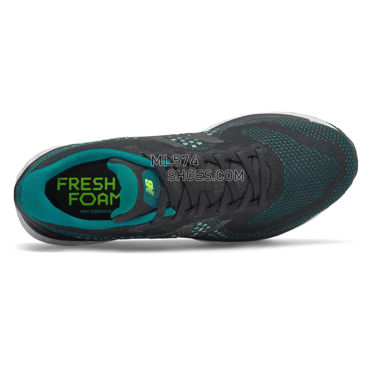 New Balance Fresh Foam 880v10 - Men's 800 Series - Black with Team Teal and Lime Glo - M880F10