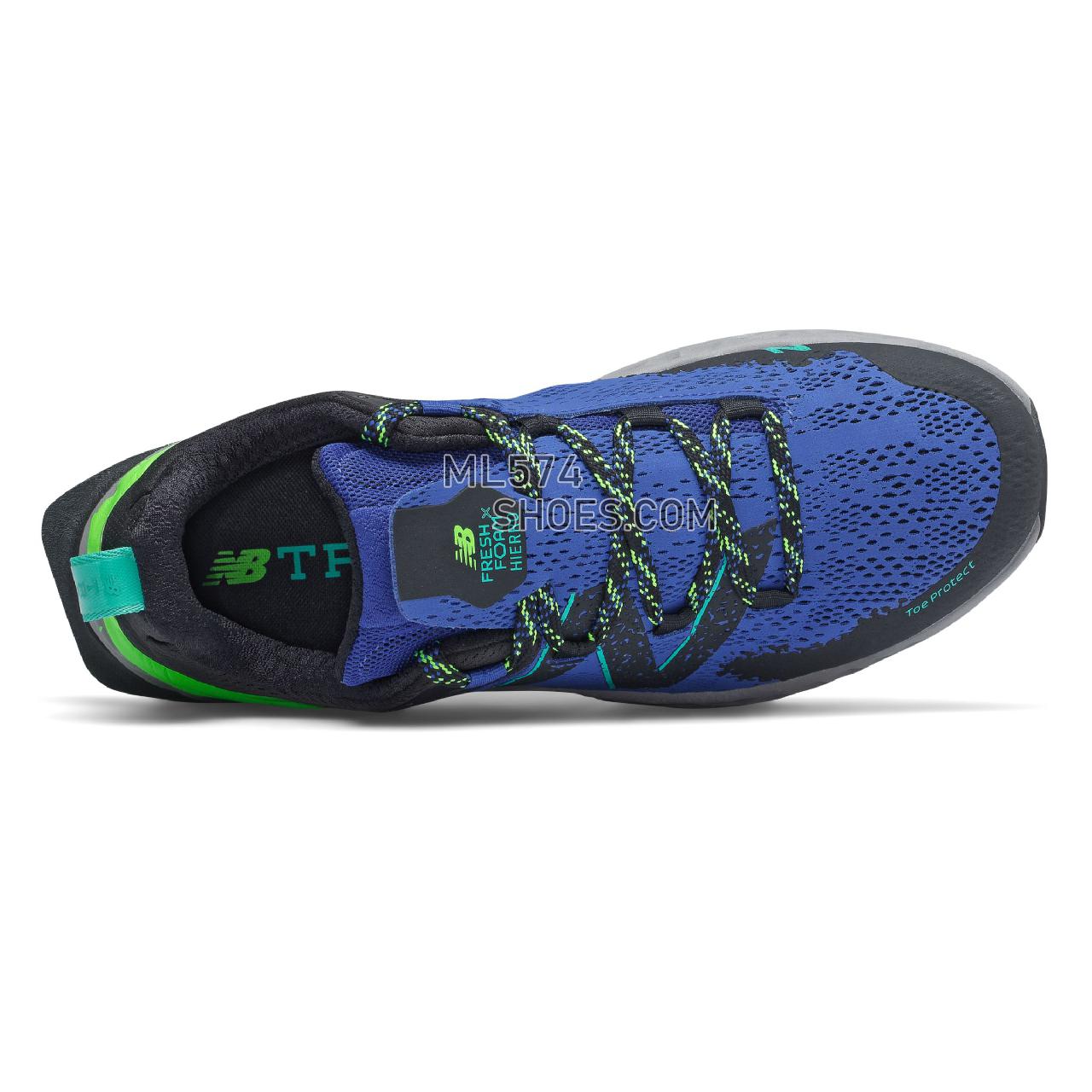 New Balance Fresh Foam Hierro v5 - Men's Trail Running - Cobalt with Energy Lime and Black - MTHIERD5