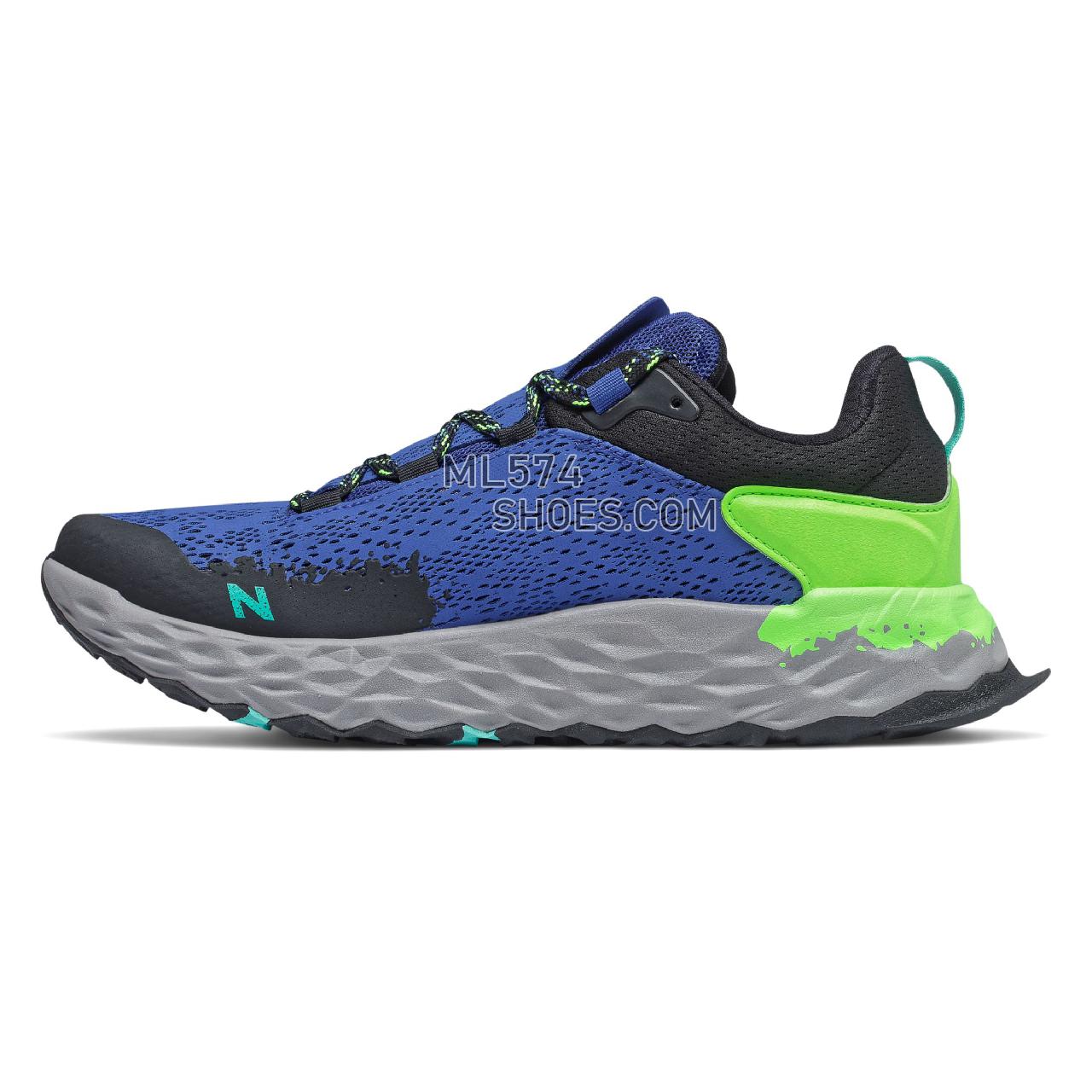 New Balance Fresh Foam Hierro v5 - Men's Trail Running - Cobalt with Energy Lime and Black - MTHIERD5