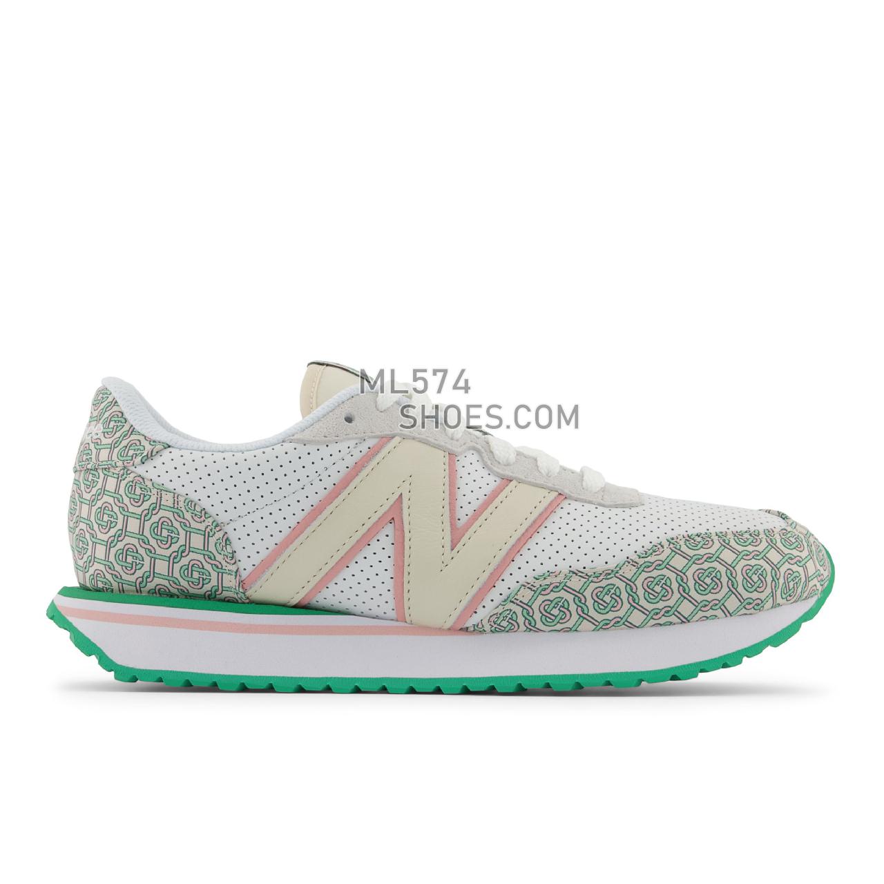 New Balance Casablanca 237 - Unisex Men's Women's Sport Style Sneakers - Nb White with Holly Green - MS237CBA