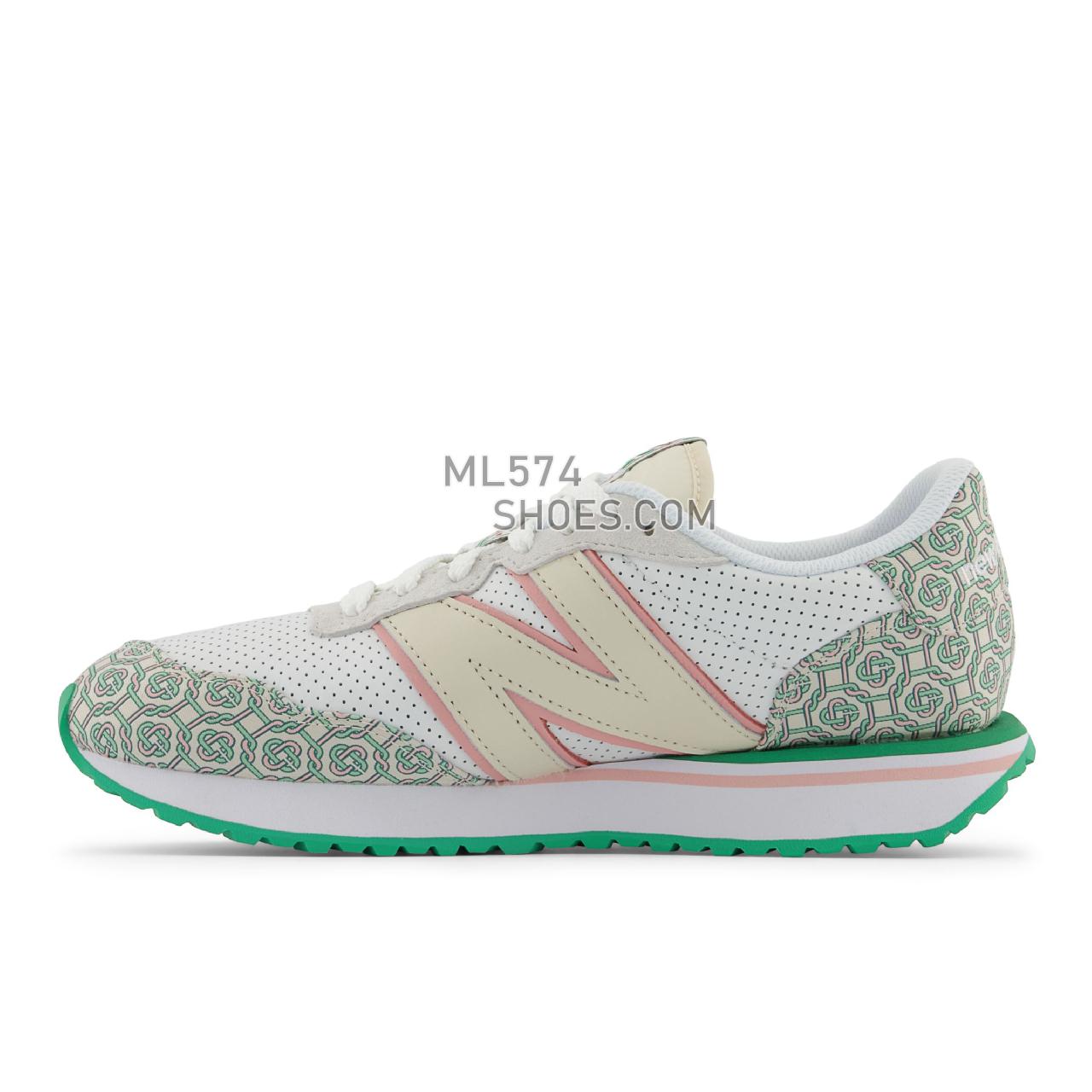 New Balance Casablanca 237 - Unisex Men's Women's Sport Style Sneakers - Nb White with Holly Green - MS237CBA