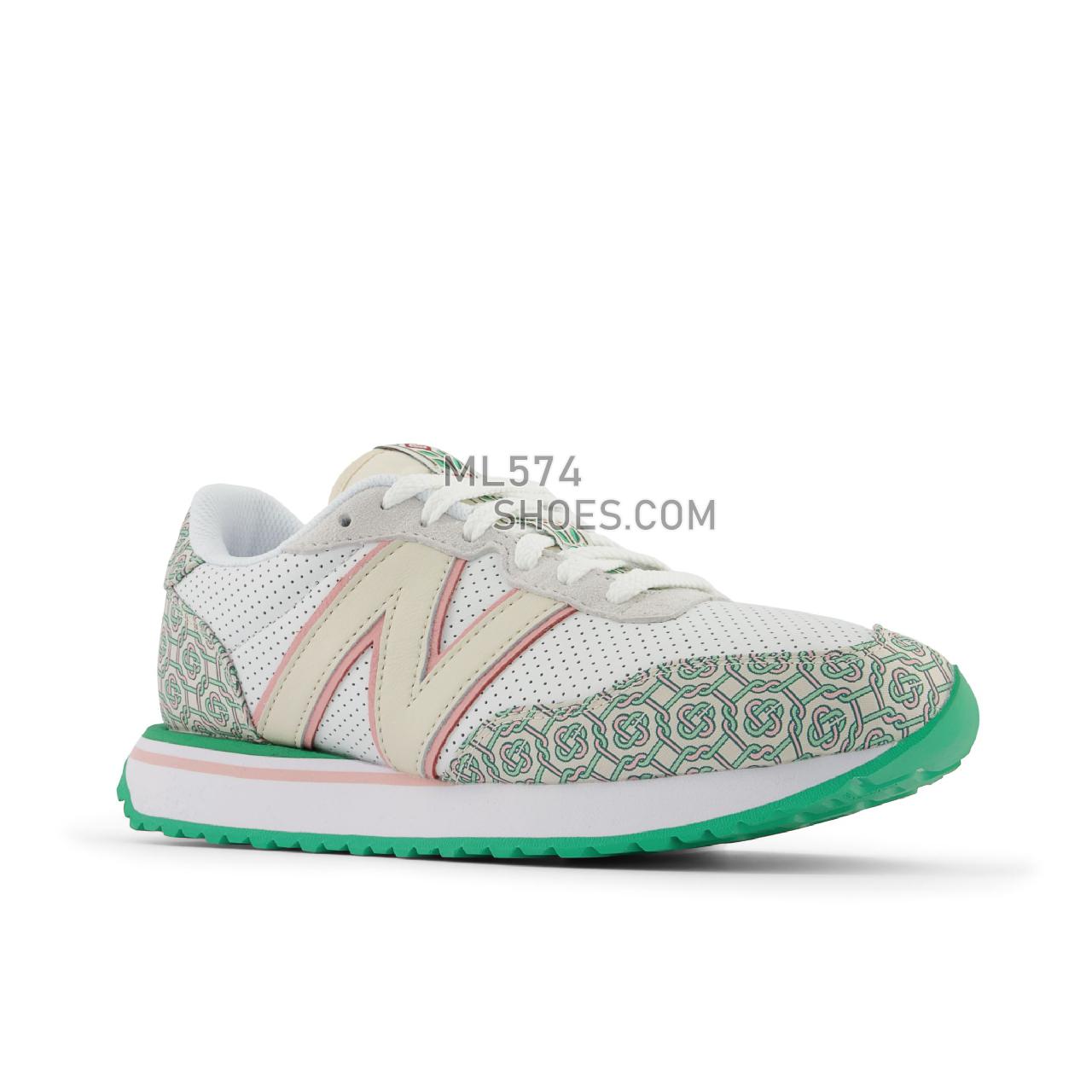 New Balance Casablanca 237 - Unisex Men's Women's Sport Style Sneakers - Nb White with Holly Green - MS237CBA