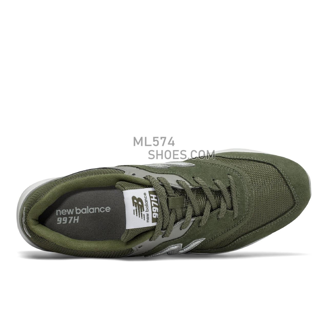 New Balance 997H - Men's Sport Style Sneakers - Dark Covert Green with Silver - CM997HCG