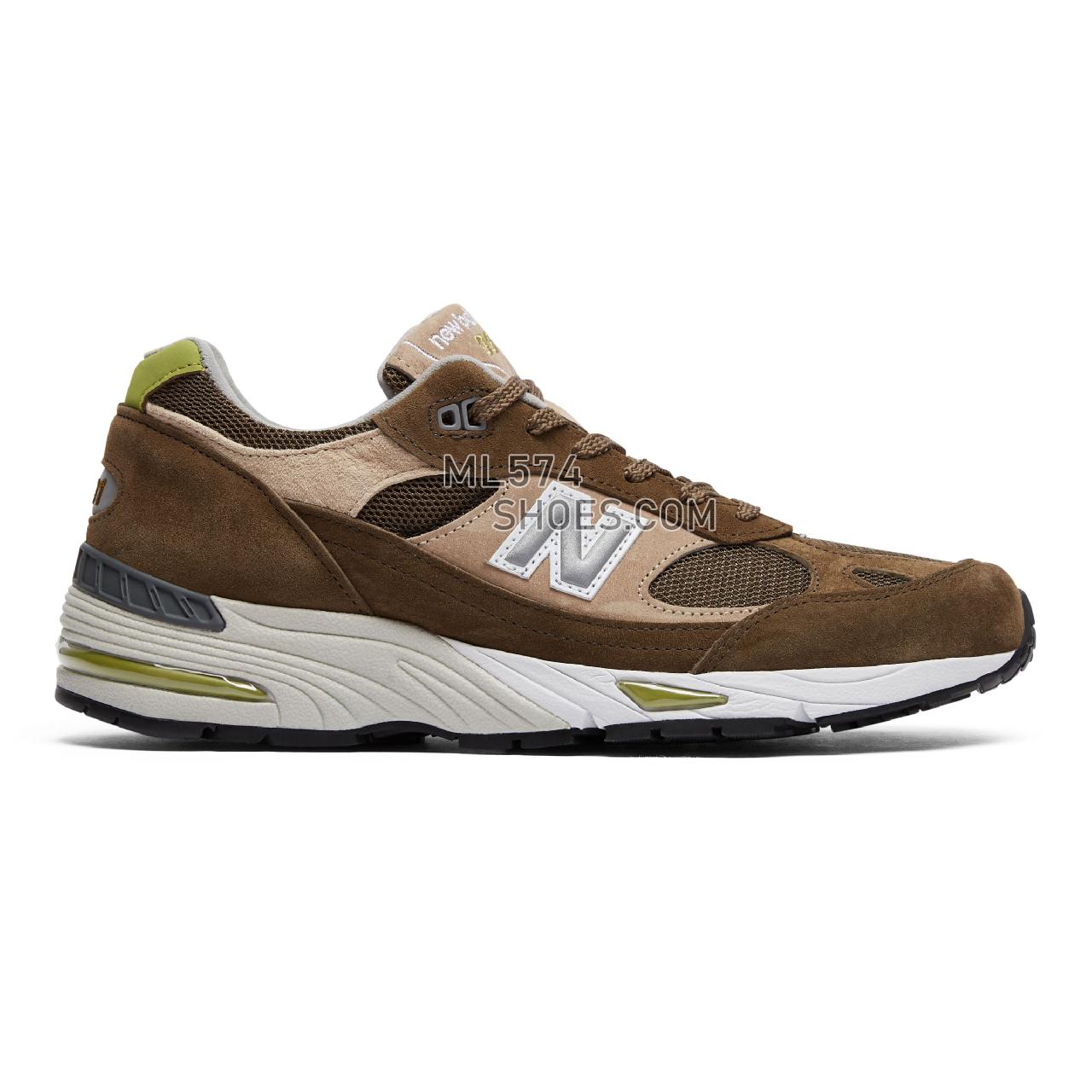 New Balance Made in UK 991 - Men's Made in USA And UK Sneakers - Dark Green with Beige and White - M991OLB