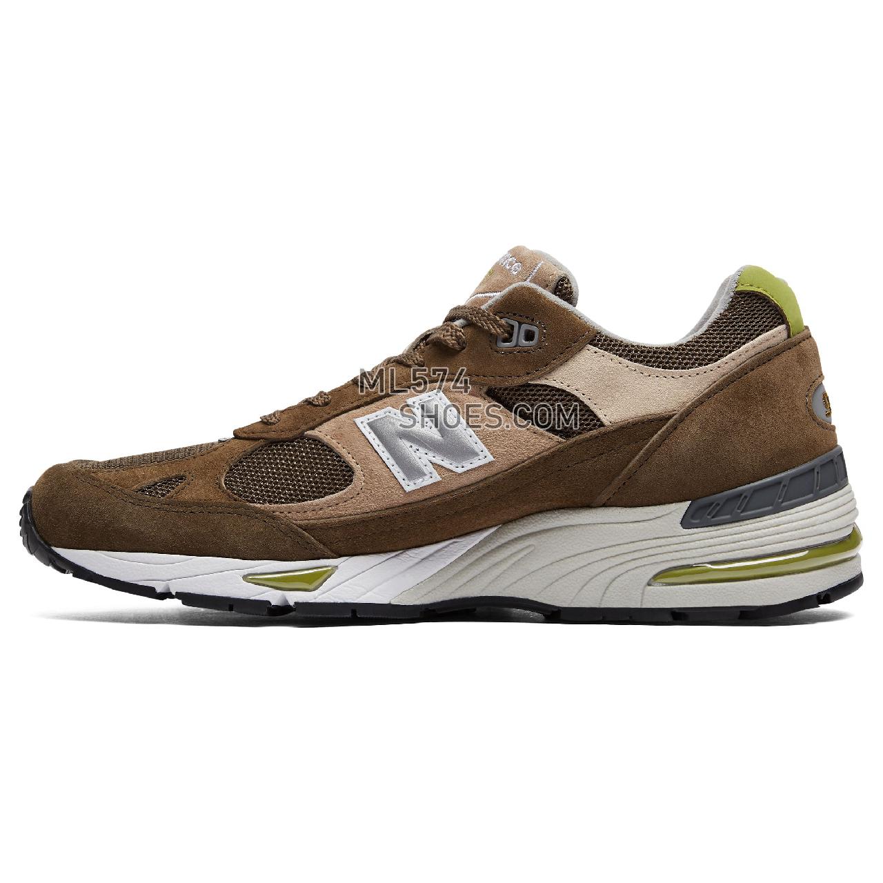 New Balance Made in UK 991 - Men's Made in USA And UK Sneakers - Dark Green with Beige and White - M991OLB