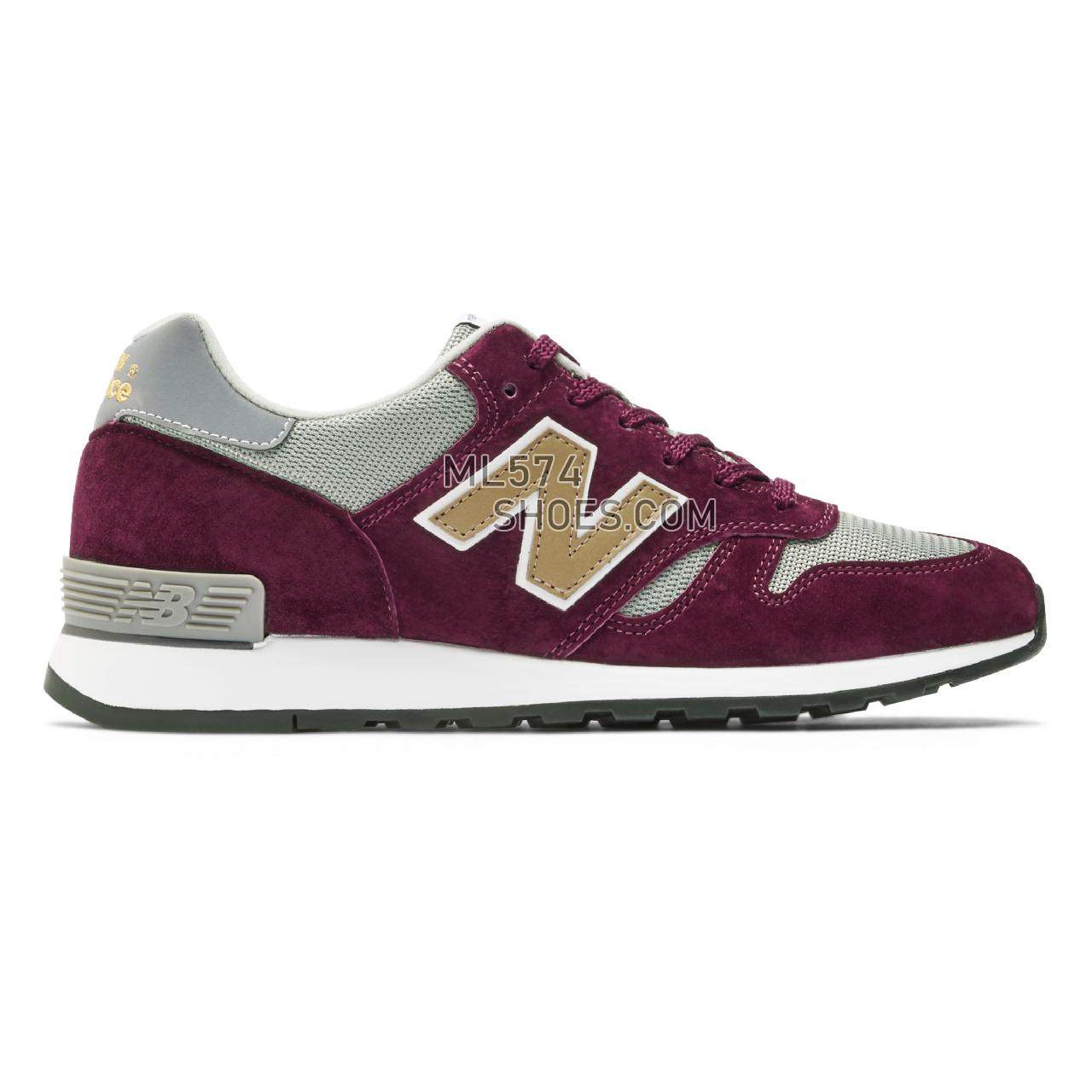 New Balance MADE in UK 670 - Men's Made in USA And UK Sneakers - Burgundy with Grey and Gold - M670BGW