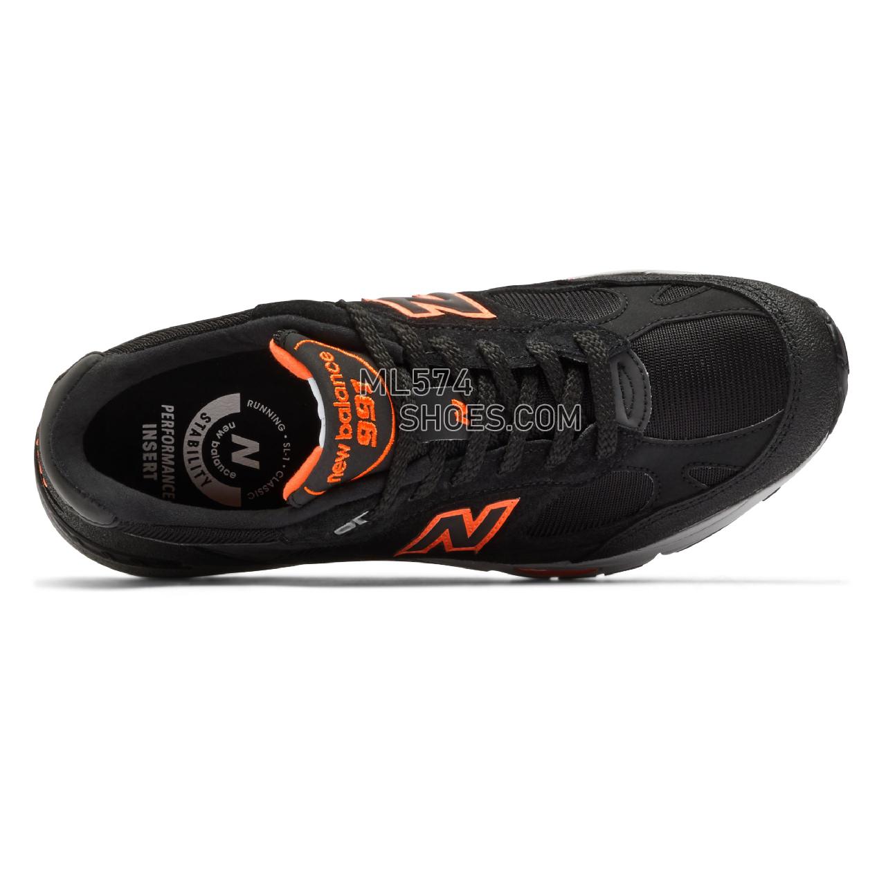 New Balance Made in UK 991 - Men's Made in USA And UK Sneakers - Black with Neon Orange - M991NEO