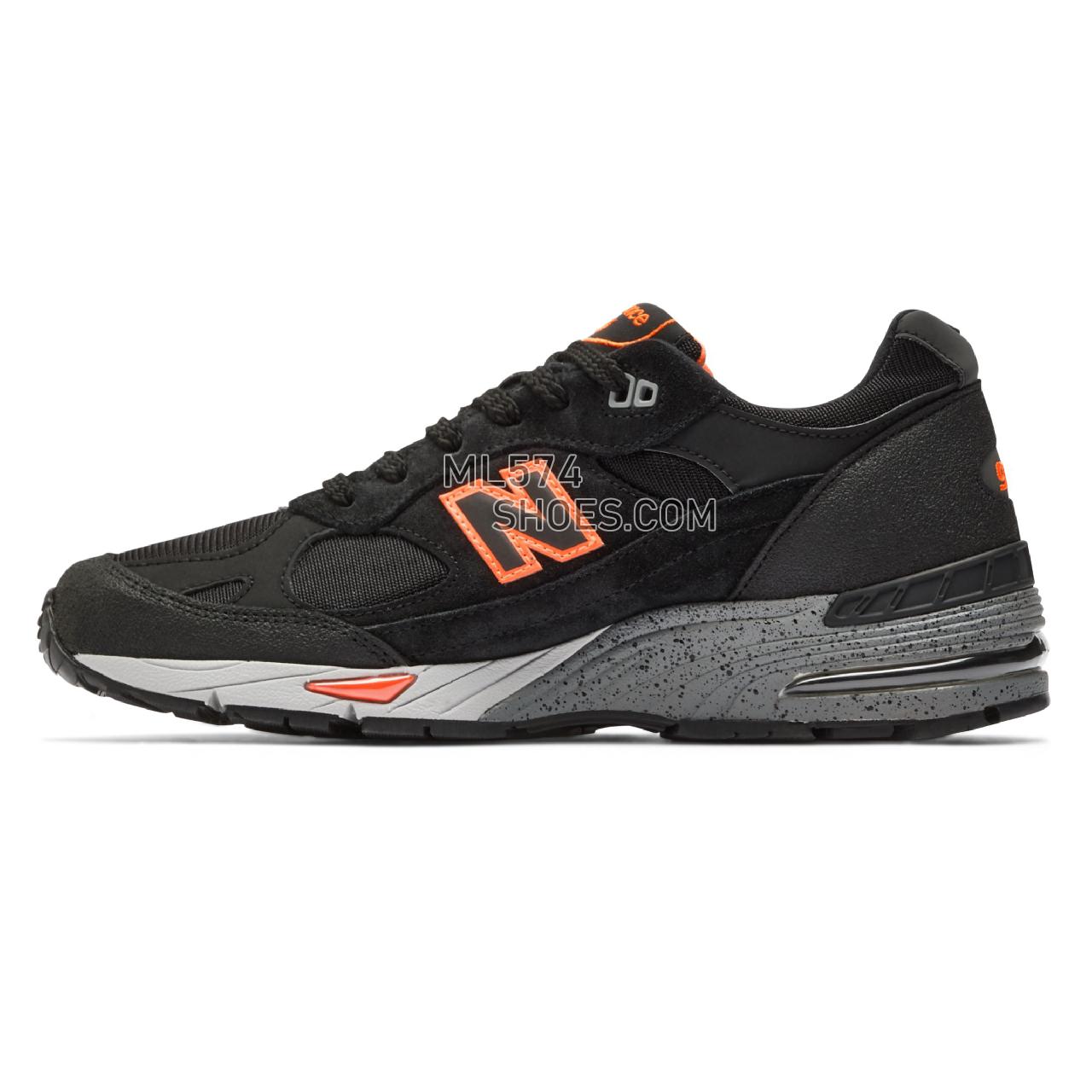 New Balance Made in UK 991 - Men's Made in USA And UK Sneakers - Black with Neon Orange - M991NEO
