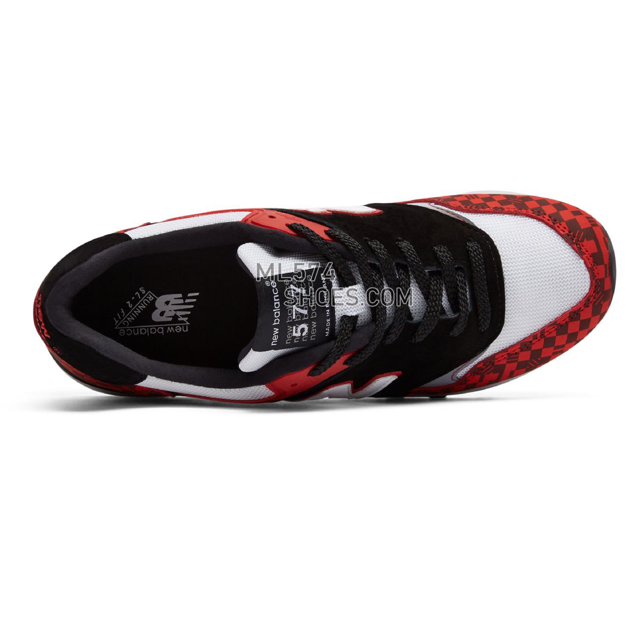 New Balance Made in UK 577 - Men's Made in USA And UK Sneakers - Black with White and Red - M577HJK