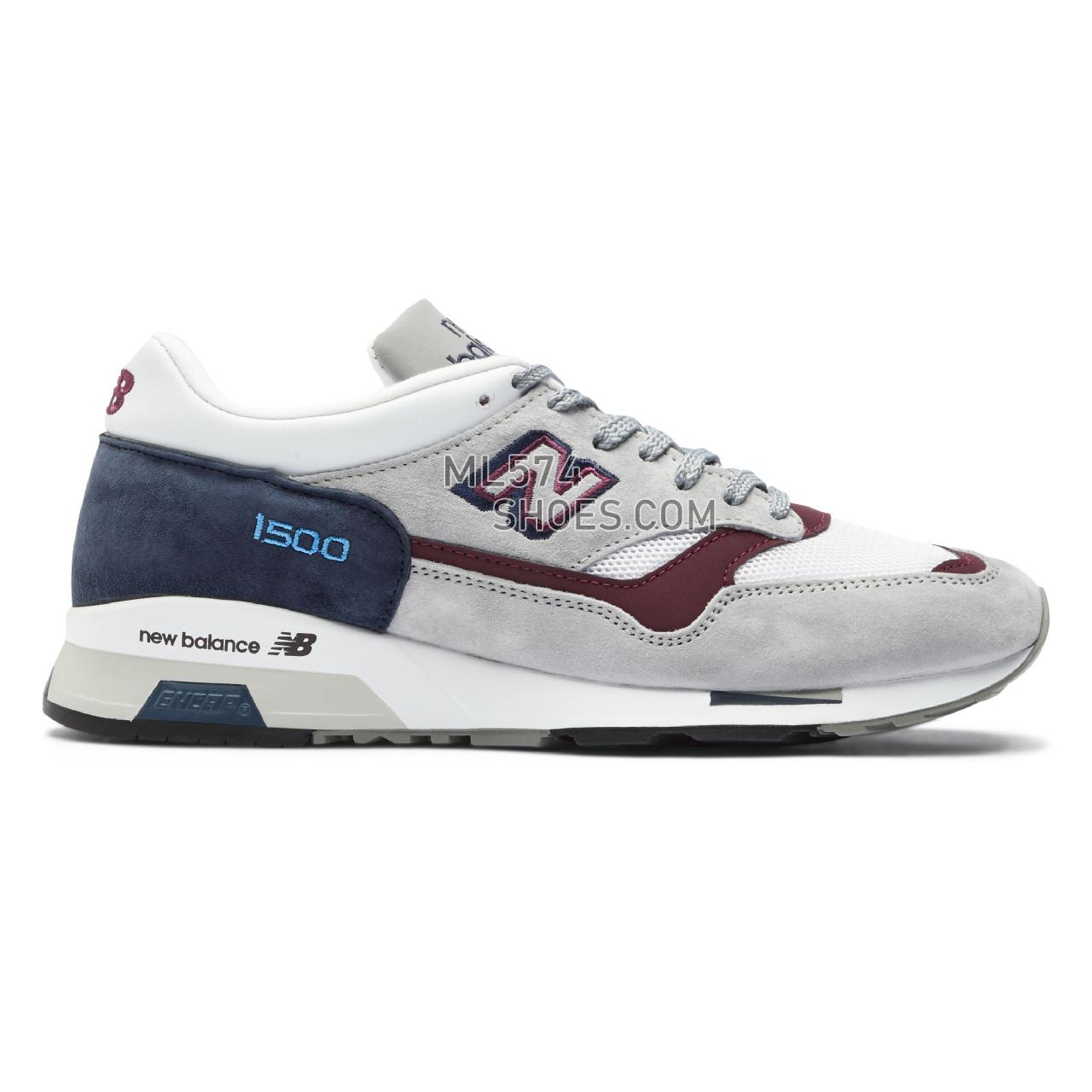 New Balance MADE in UK 1500 - Men's Made in USA And UK Sneakers - Grey with navy and white - M1500NBR