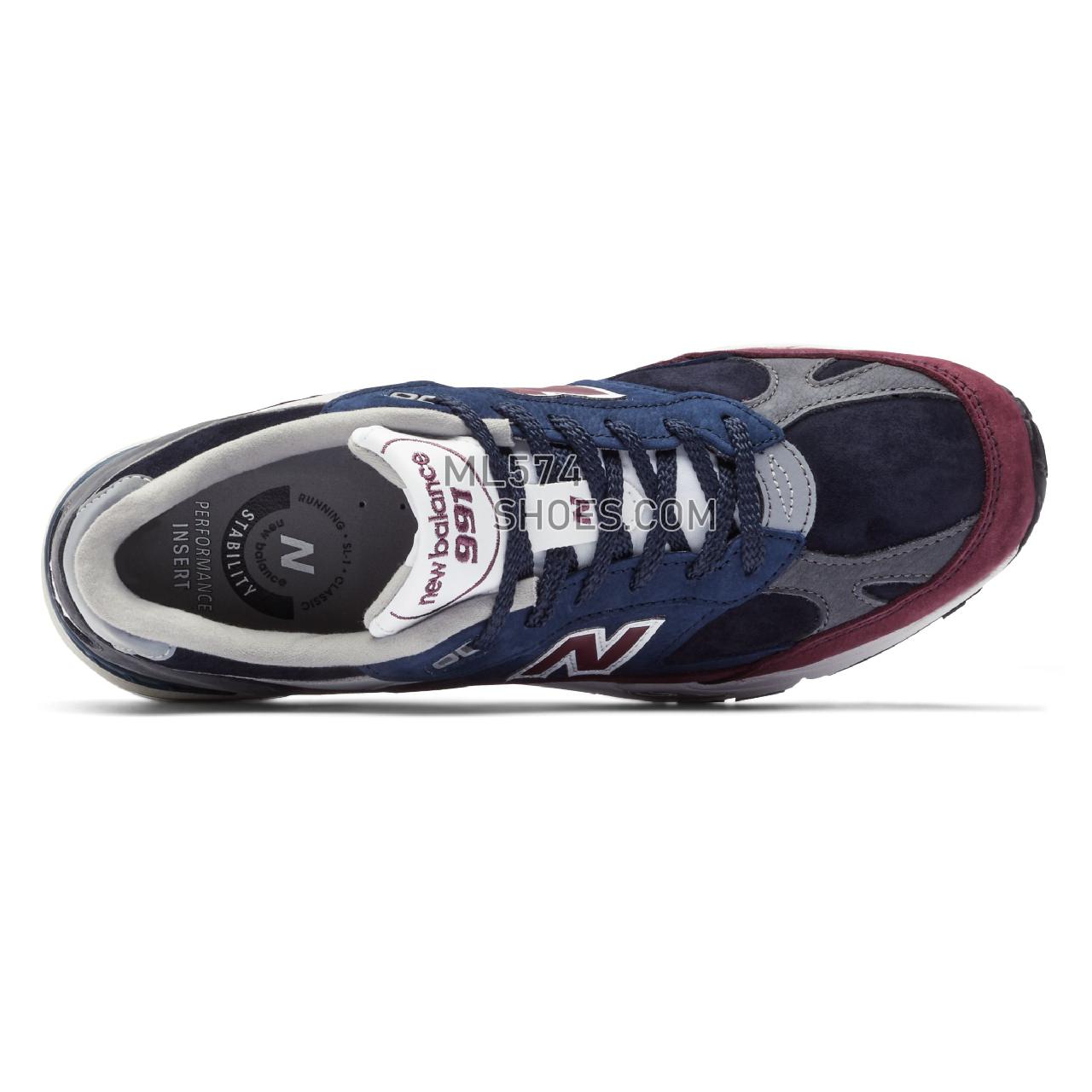 New Balance Made in UK 991 - Men's Made in USA And UK Sneakers - Navy Burgundy - M991RKB