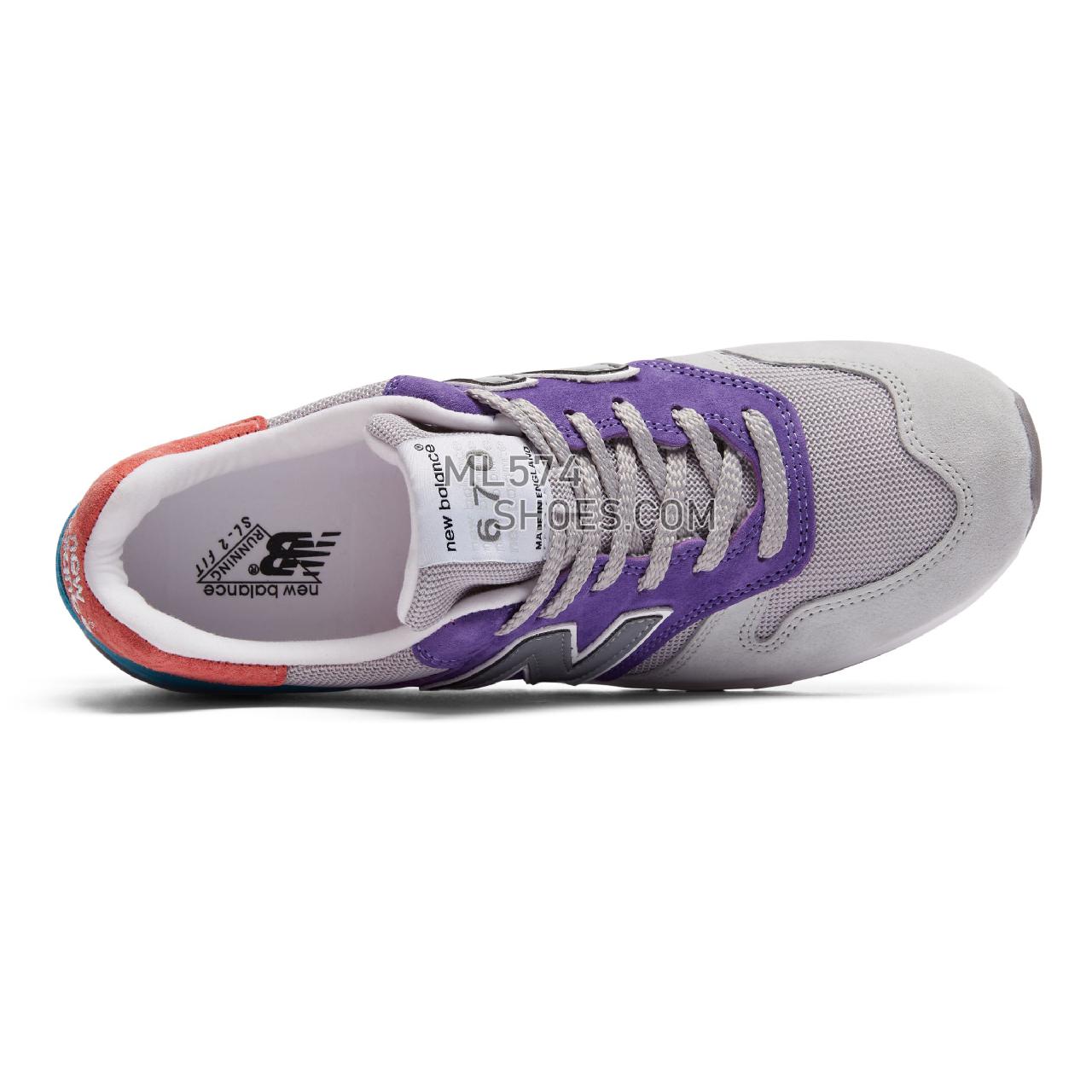 New Balance MADE in UK 670 - Men's Made in USA And UK Sneakers - Grey with purple and teal - M670GPT