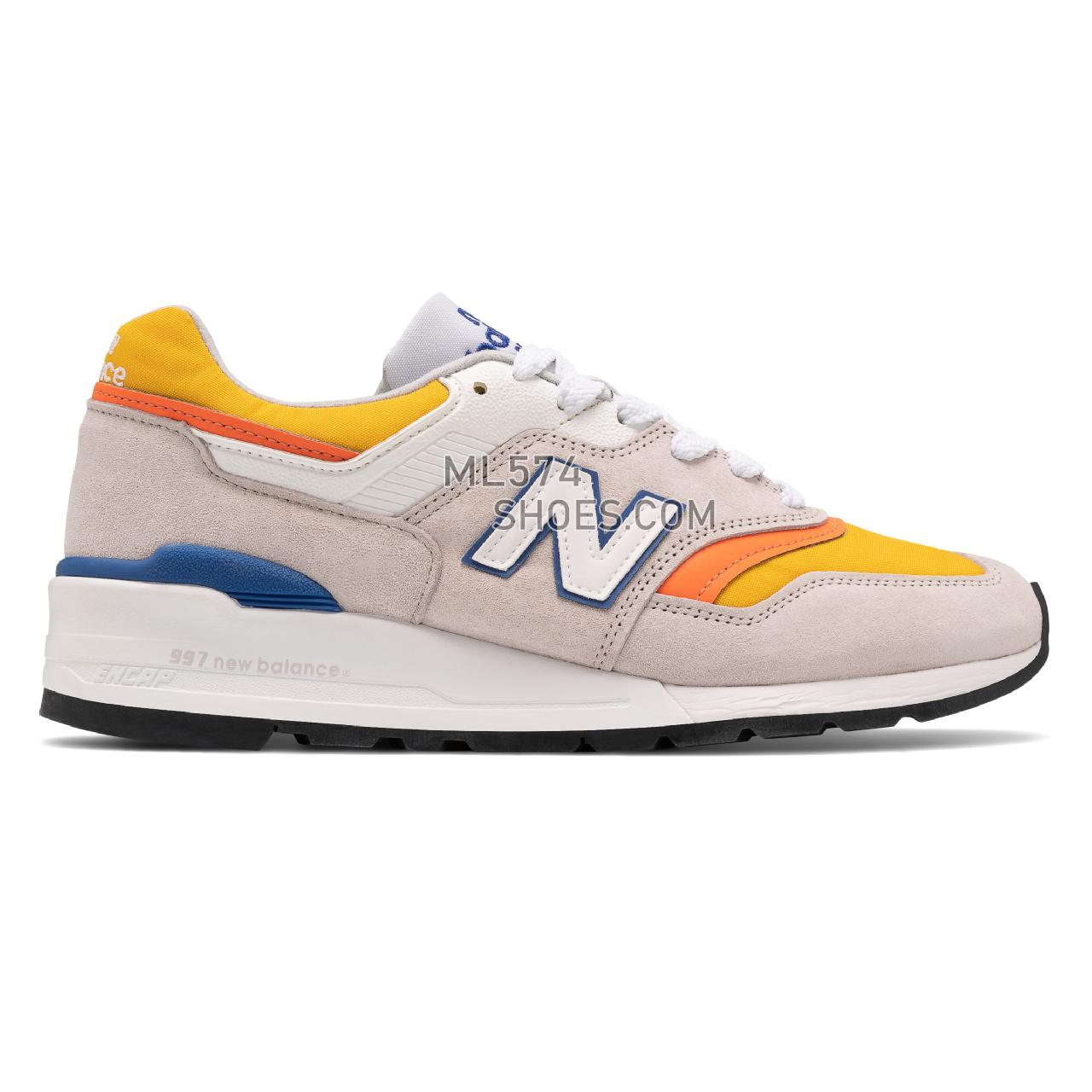 New Balance Made in USA 997 - Men's Made in USA And UK Sneakers - Grey with Orange - M997PT