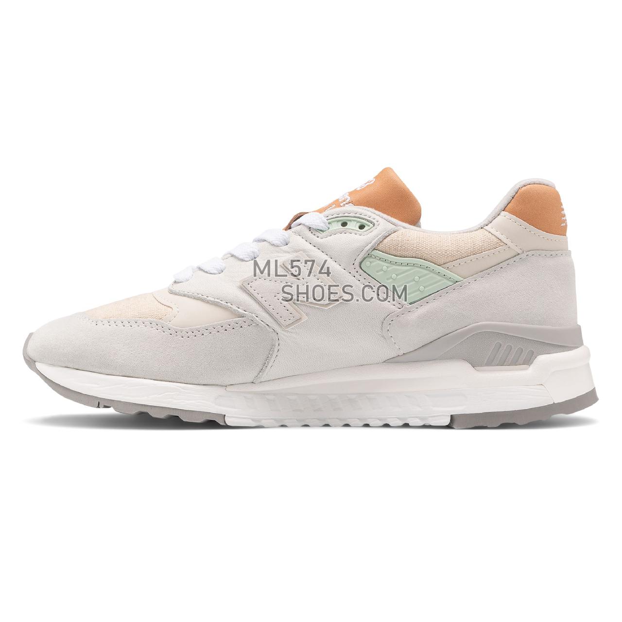 New Balance Made in USA 998 - Men's Made in USA And UK Sneakers - White with Tan - M998ENE