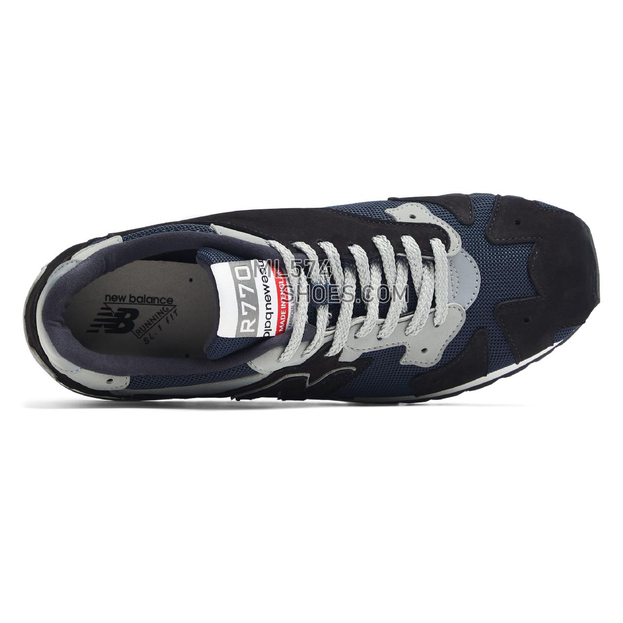 New Balance MADE in UK R770 - Unisex Men's Women's Made in USA And UK Sneakers - Navy with Grey and White - R770NNG