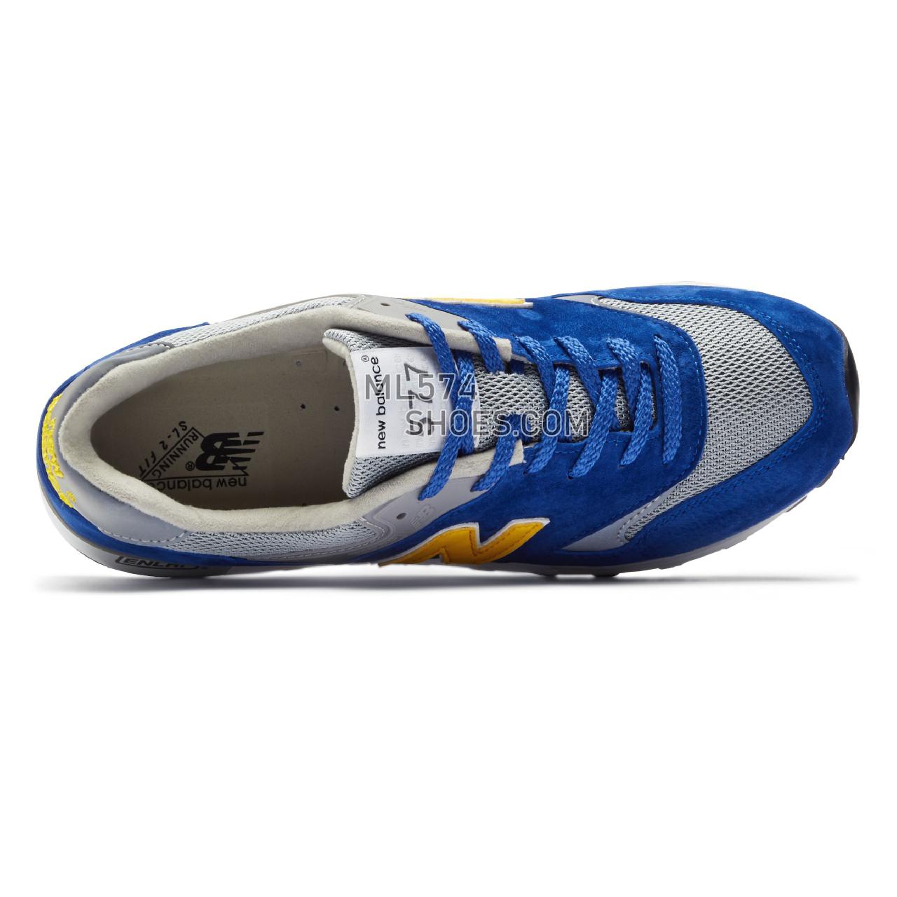 New Balance MADE in UK 577 - Men's Made in USA And UK Sneakers - Blue with Yellow and Grey - M577BYG