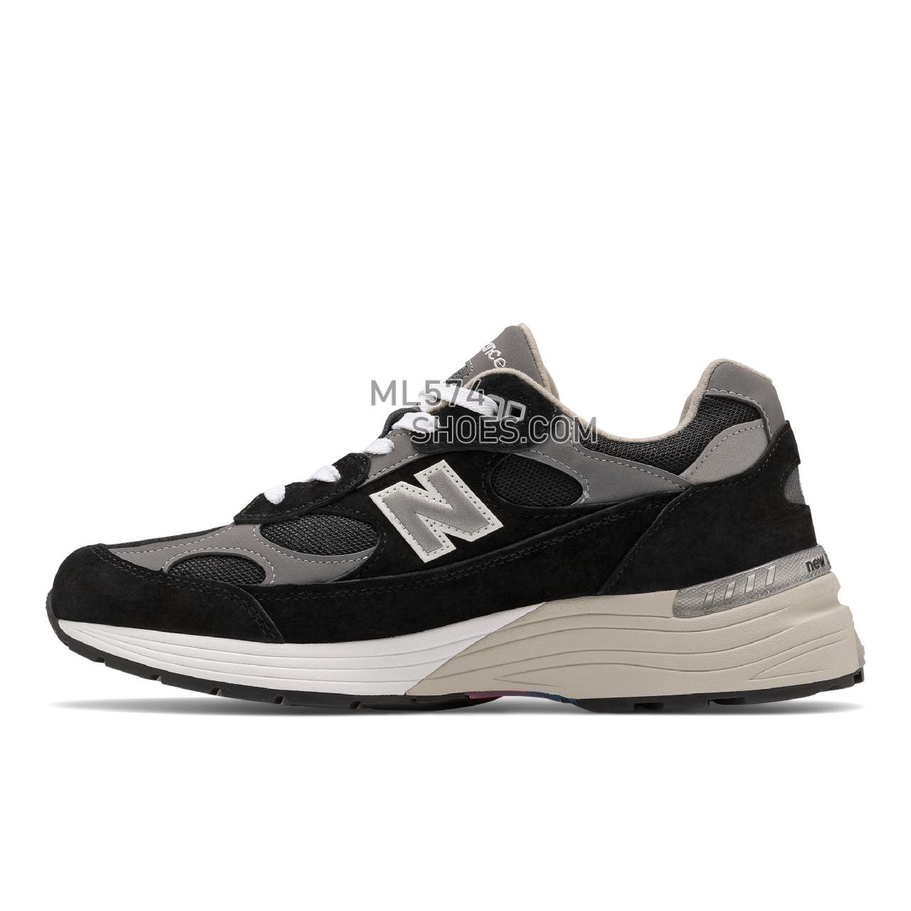 New Balance Made in US 992 - Men's Made in USA And UK Sneakers - Black with Grey - M992EB