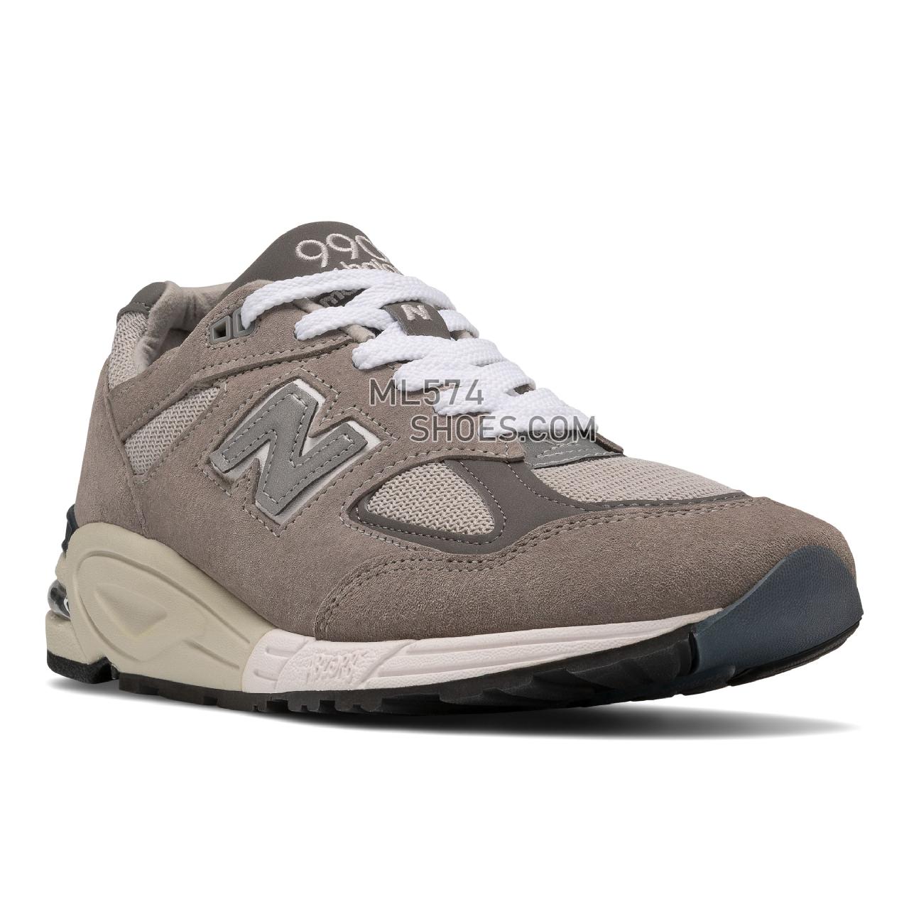 New Balance Made in USA 990v2 - Men's Made in USA And UK Sneakers - Grey with White - M990GY2