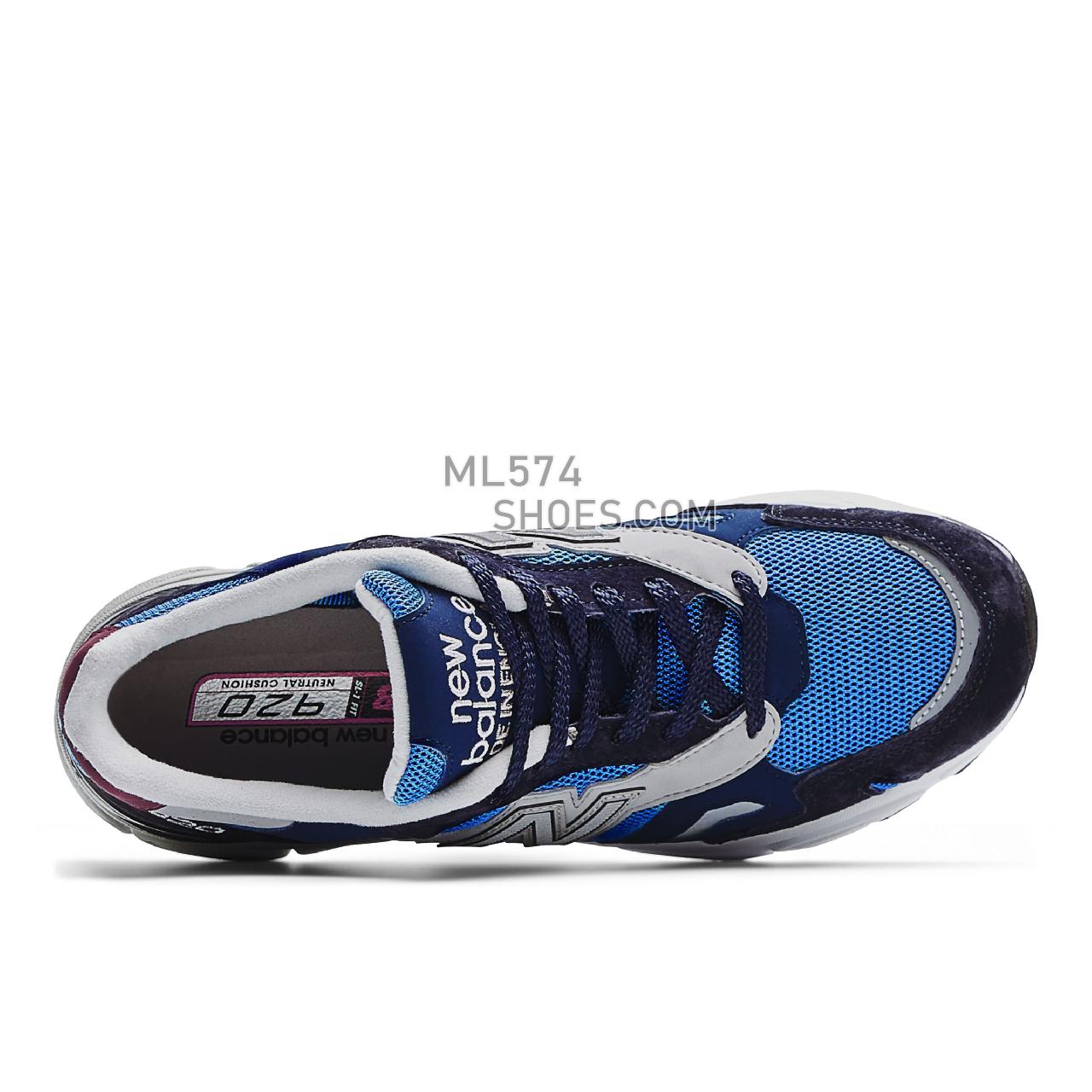 New Balance Made in UK 920 - Men's Made in USA And UK Sneakers - Navy with Blue and Burgundy - M920SCN