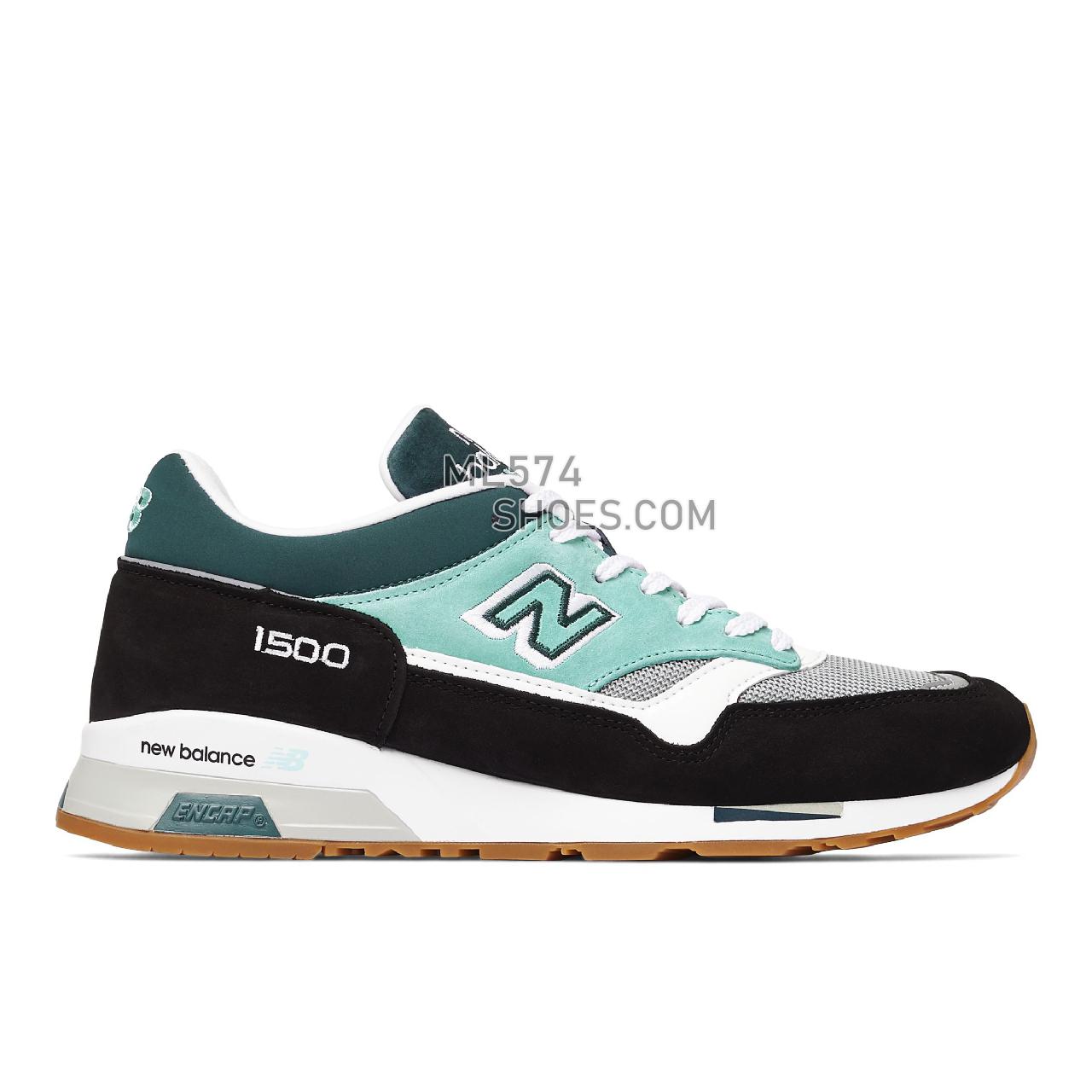 New Balance Made in UK 1500 - Men's Made in USA And UK Sneakers - Black with Grey and Mint - M1500LIB