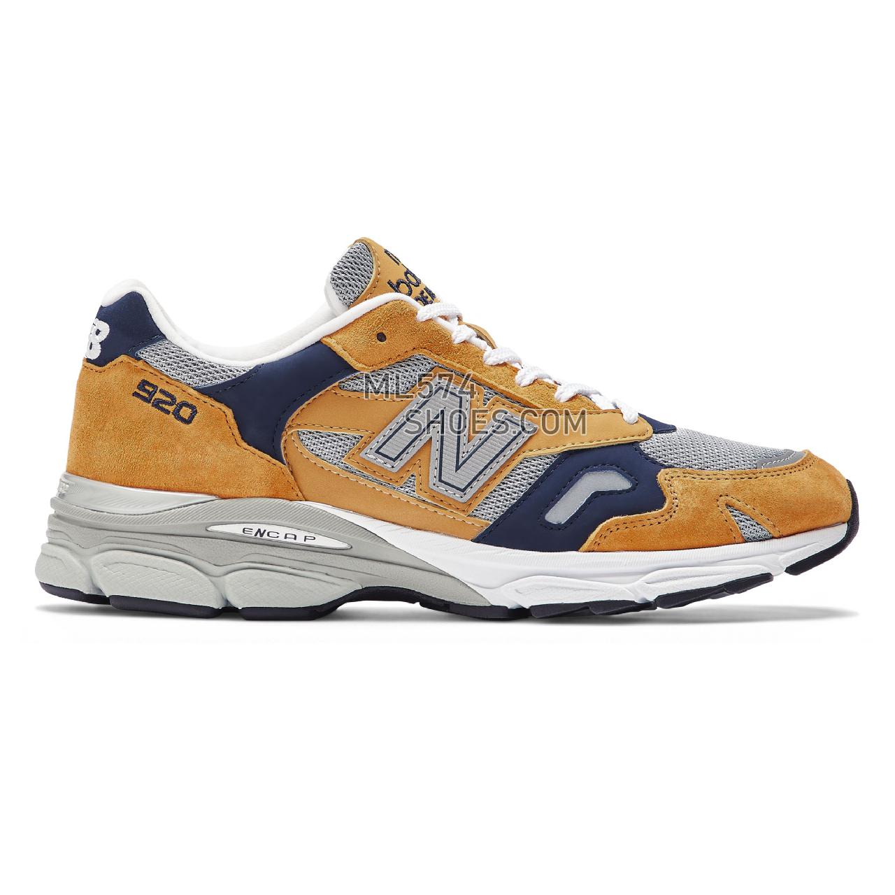 New Balance Made in UK 920 - Men's Made in USA And UK Sneakers - Yellow with grey and navy - M920YN