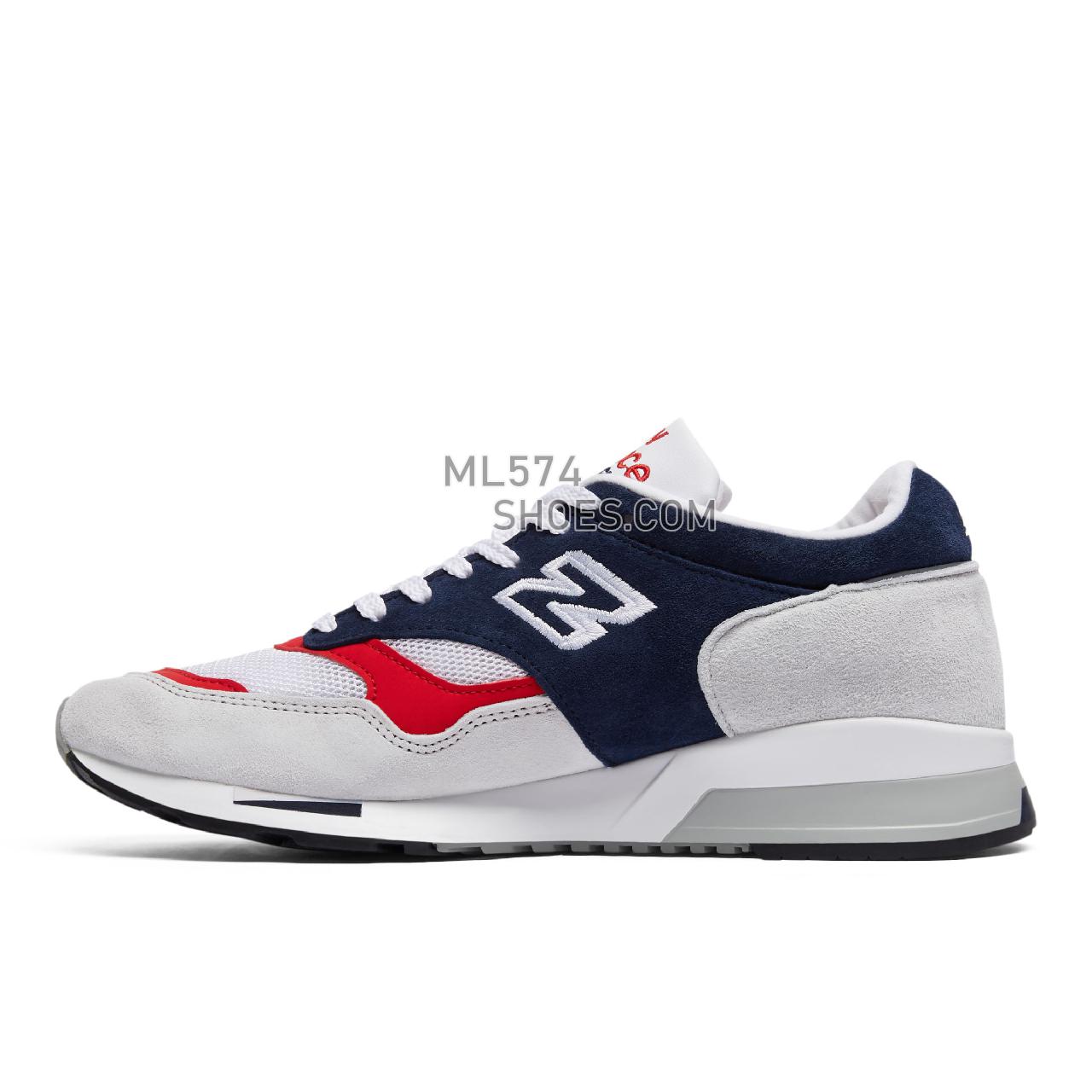 New Balance Made in UK 1500 - Men's Made in USA And UK Sneakers - Grey with blue and red - M1500GWR