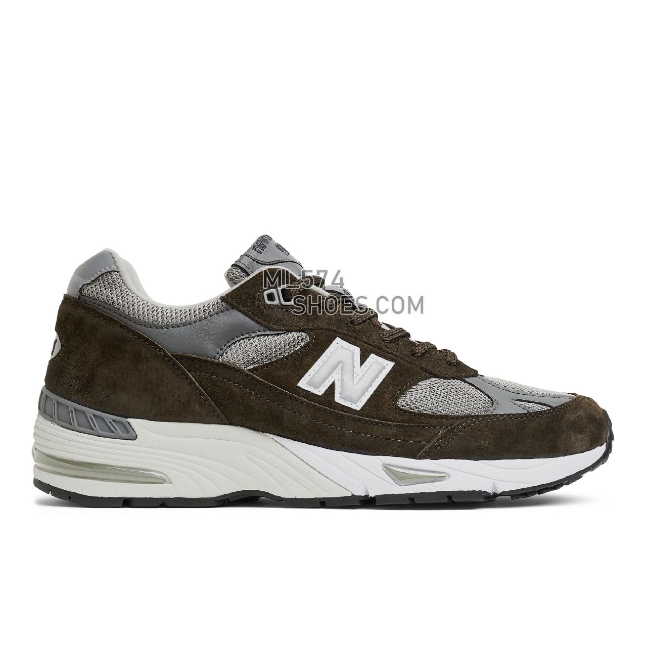 New Balance MADE in UK 991 - Men's Made in USA And UK Sneakers - Dark Green with Grey and White - M991OLG